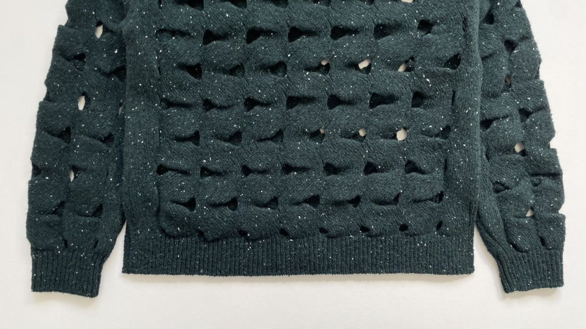 Issey Miyake Forest Green Cut Out Wool ‘Nest Knit’ Size US M / EU 48-50 / 2 - 19 Thumbnail