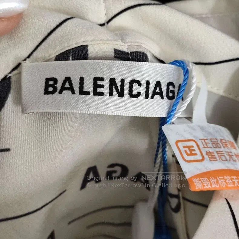 Balenciaga Balenciaga Silk Letter Shirt Size XS / US 0-2 / IT 36-38 - 3 Thumbnail