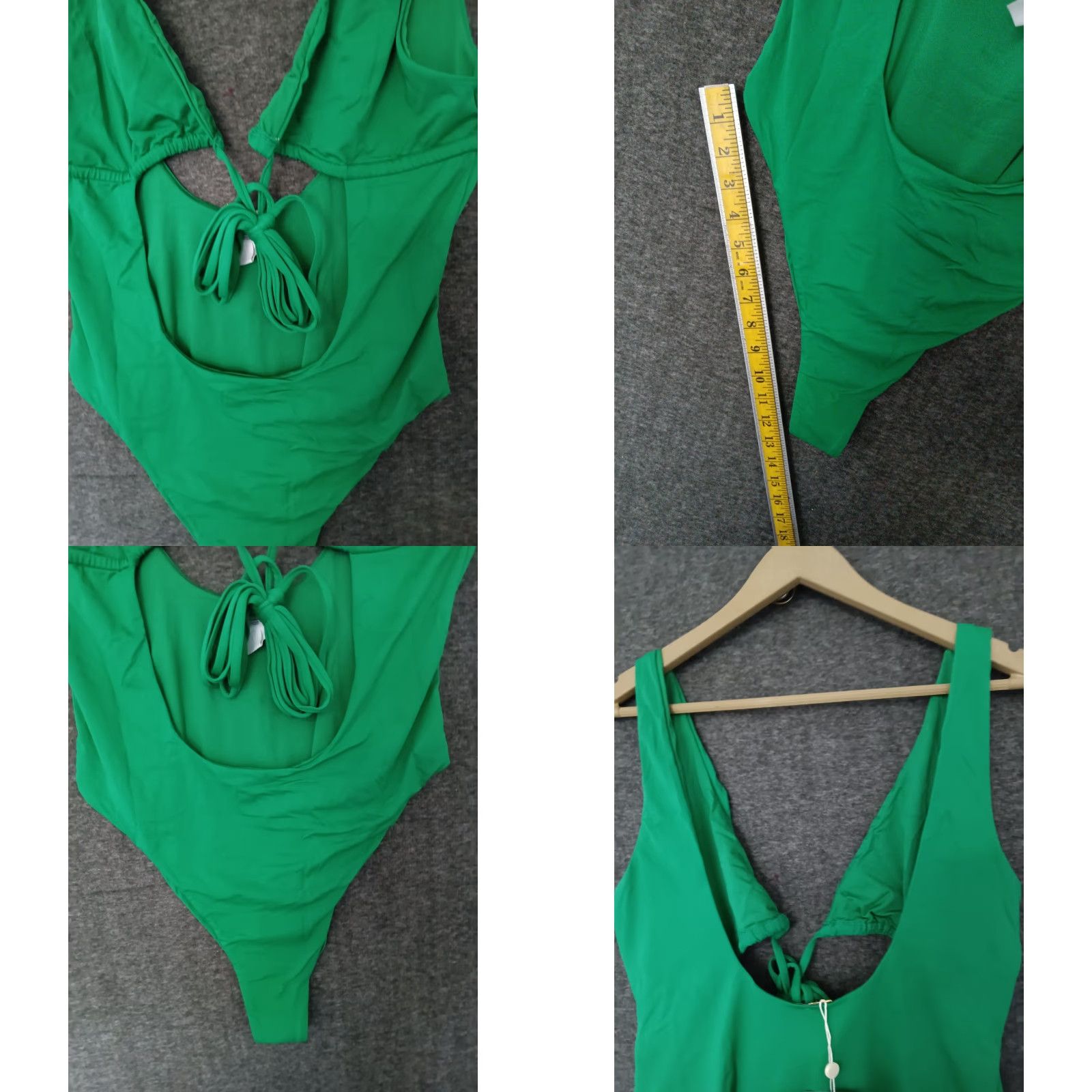 Triangl Toluca Swim Swimsuit One Piece Green Triangle Waist Wrap Open Tummy Size M Size ONE SIZE - 8 Thumbnail