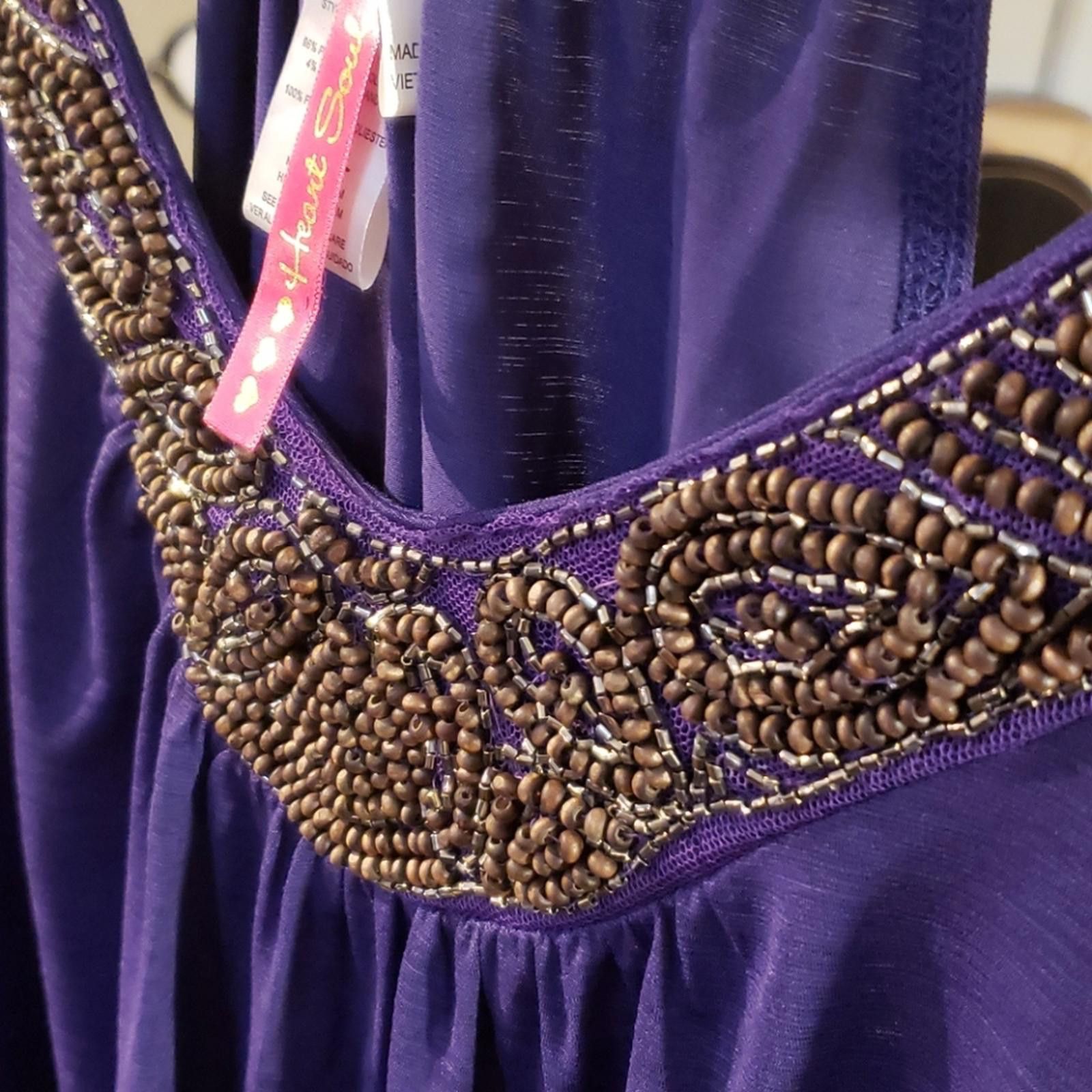 Other NWOT HeartSoul purple tank top with beading size L Size L / US 10 / IT 46 - 4 Thumbnail