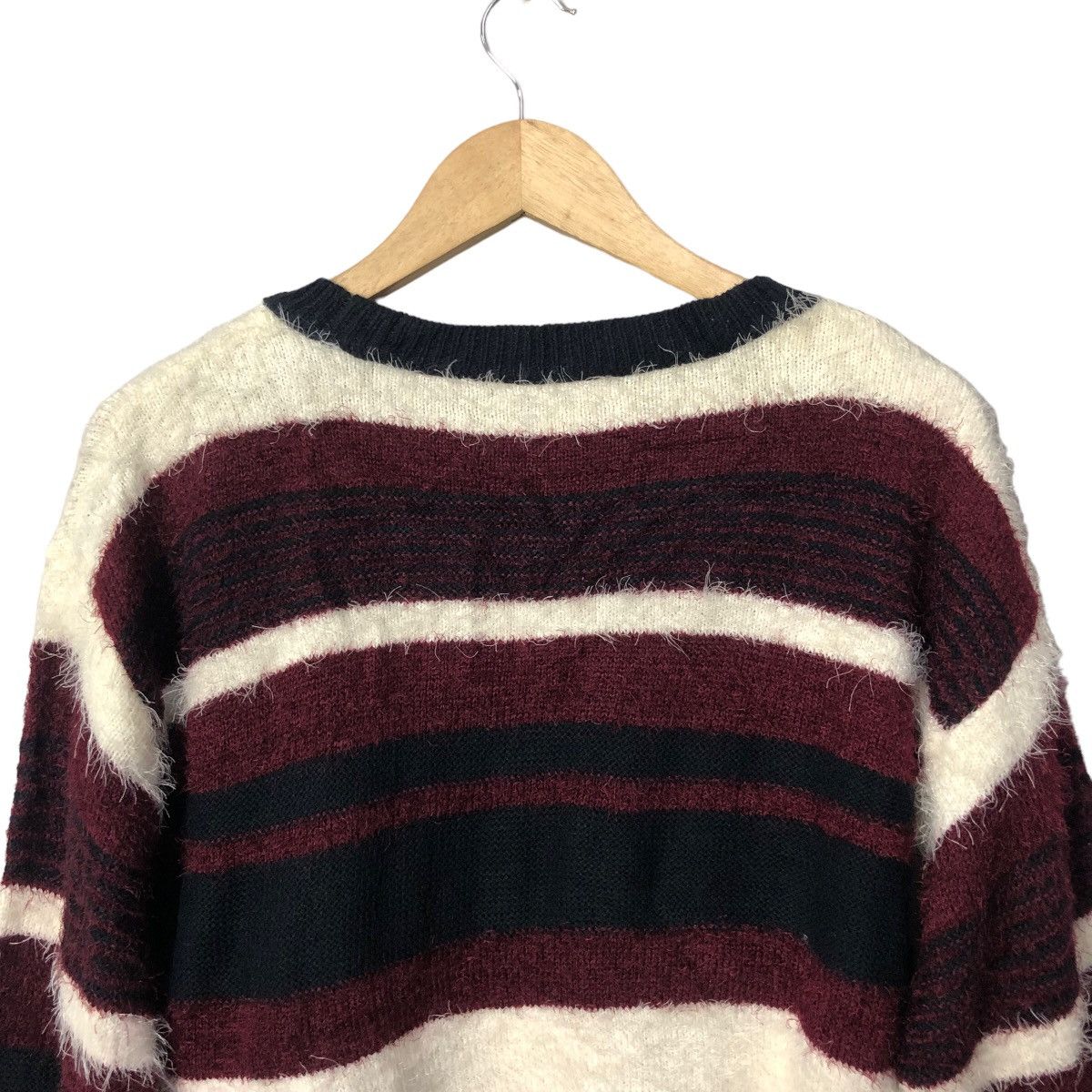 Aran Isles Knitwear Vtg E Hyphen World Gallery Striped Mohair Crop Top Knitwear Size M / US 6-8 / IT 42-44 - 8 Thumbnail