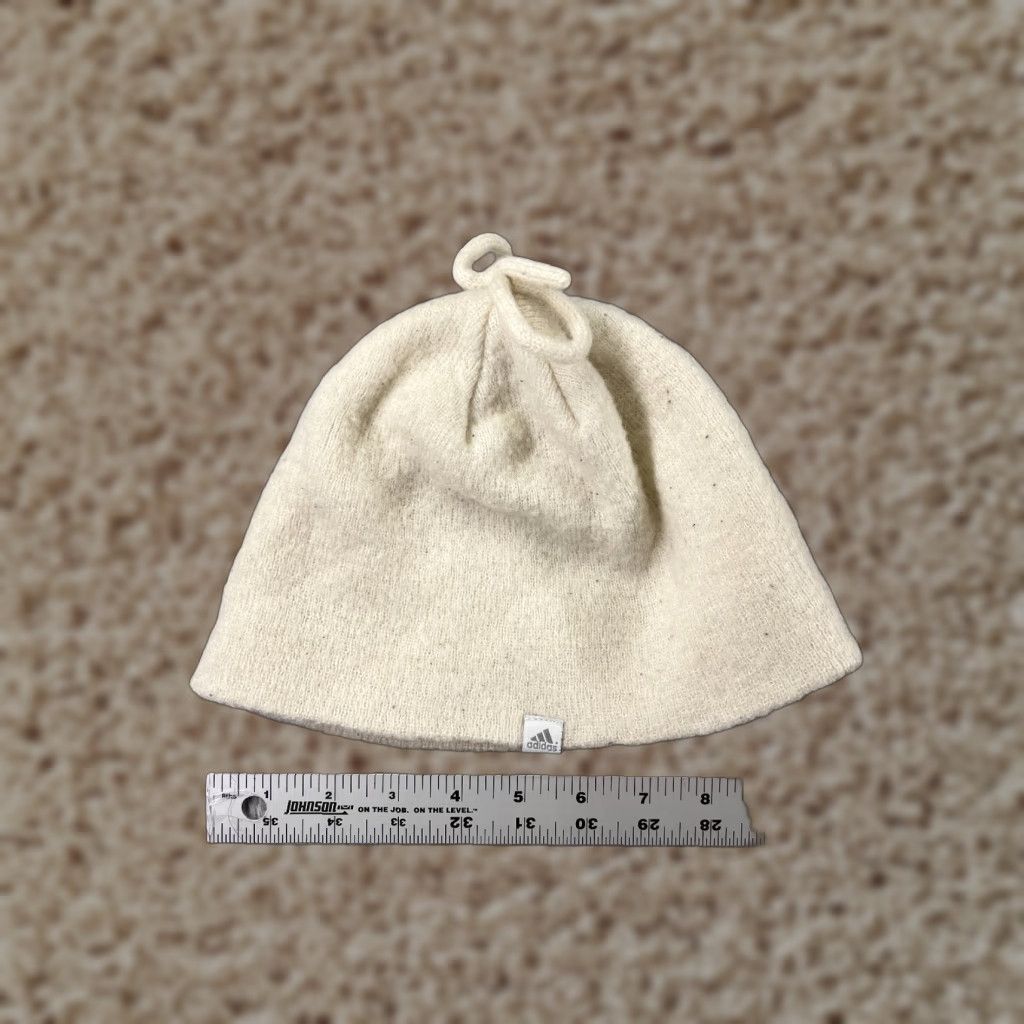 Adidas Adidas Beanie Hat Adult One Size White Knit Polyester Tied Knot Outdoor Ski Beanie Mens Womens Unisex Size ONE SIZE - 1 Thumbnail