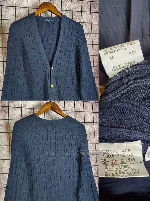 Burberry Burberry Blue Cotton-Linen Knit Long Sleeve Top. Size M / US 6-8 / IT 42-44 - 3 Thumbnail