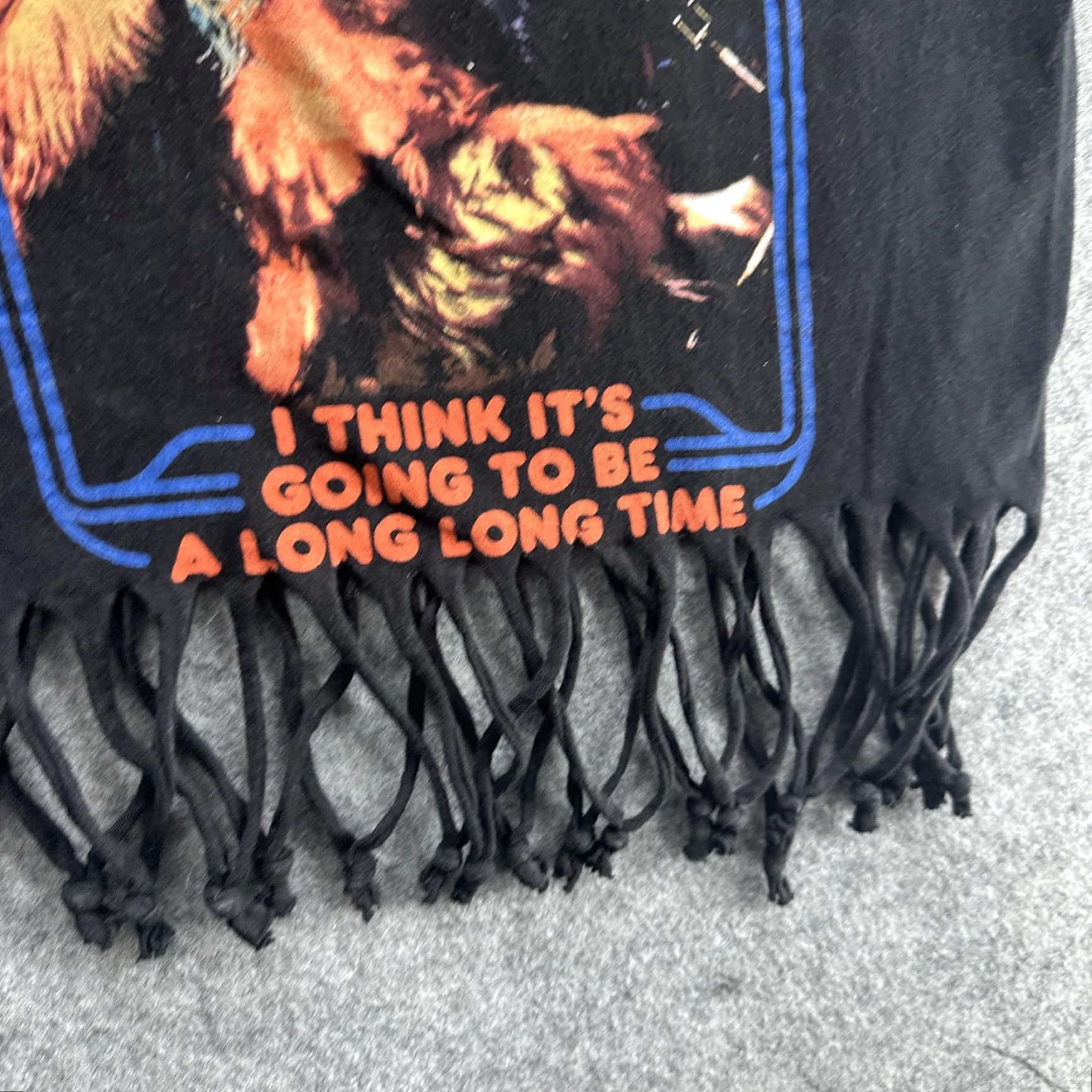 Etro VINTAGE Elton John Rocket Man T-Shirt Womens Medium Black Fringe Graphic Retro Music Festival Tee Size M / US 6-8 / IT 42-44 - 5 Thumbnail