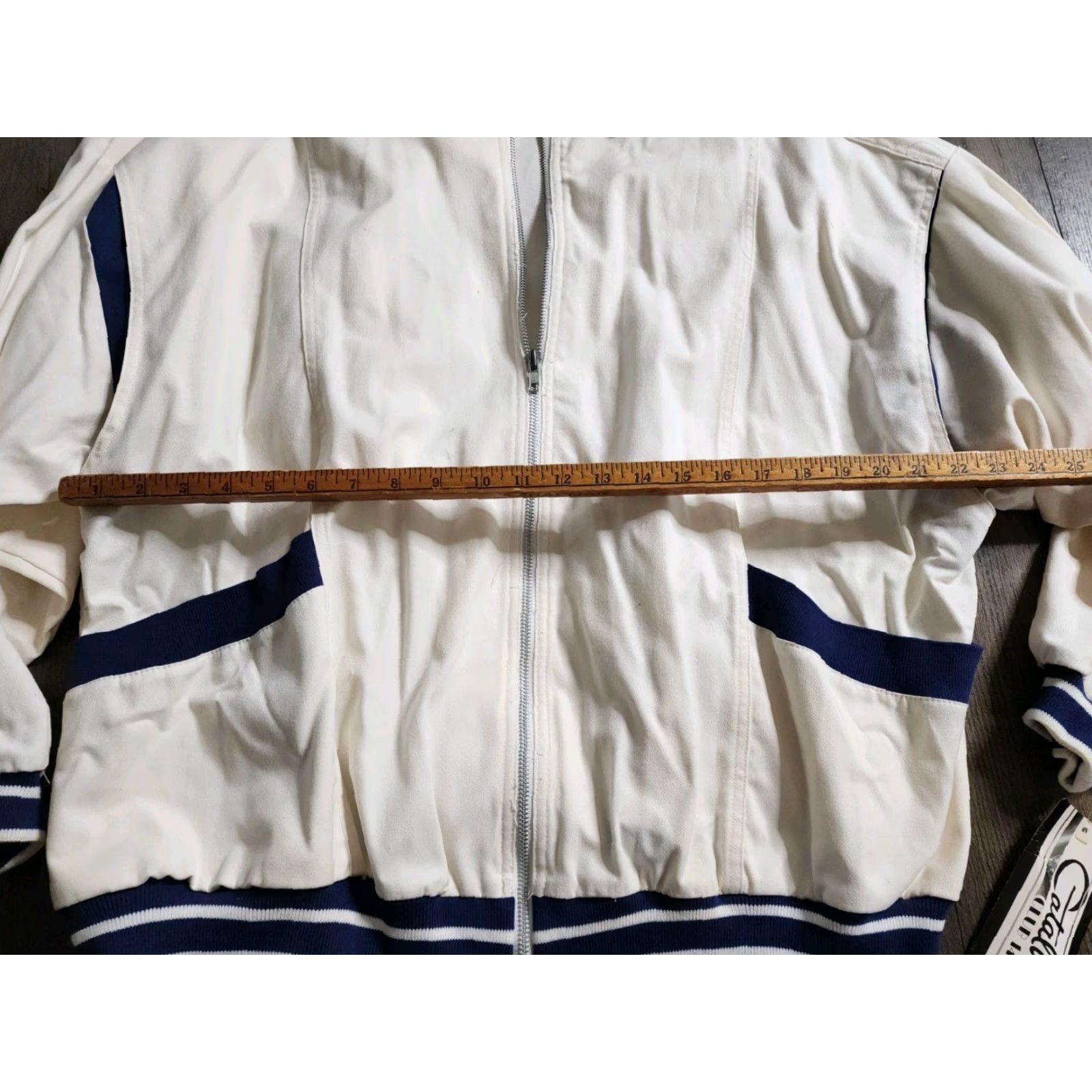 Catalina VINTAGE Catalina Jacket Woman's 24W Cotton Blend Plus Ivory 1980s Bomber Sailing Boating Classic Shirt/Outerwear Mens? Size 4XL / US 24-26 - 4 Thumbnail