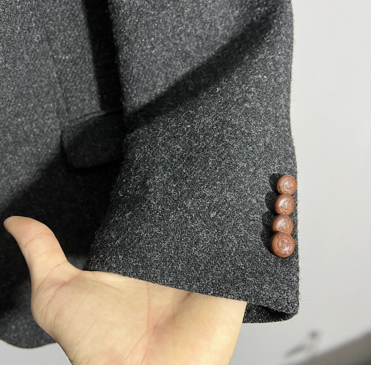 Harris Tweed × Vintage Vintage Harris Tweed Dark Gray Classic Blazer Two Button Size US XL / EU 56 / 4 - 4 Thumbnail