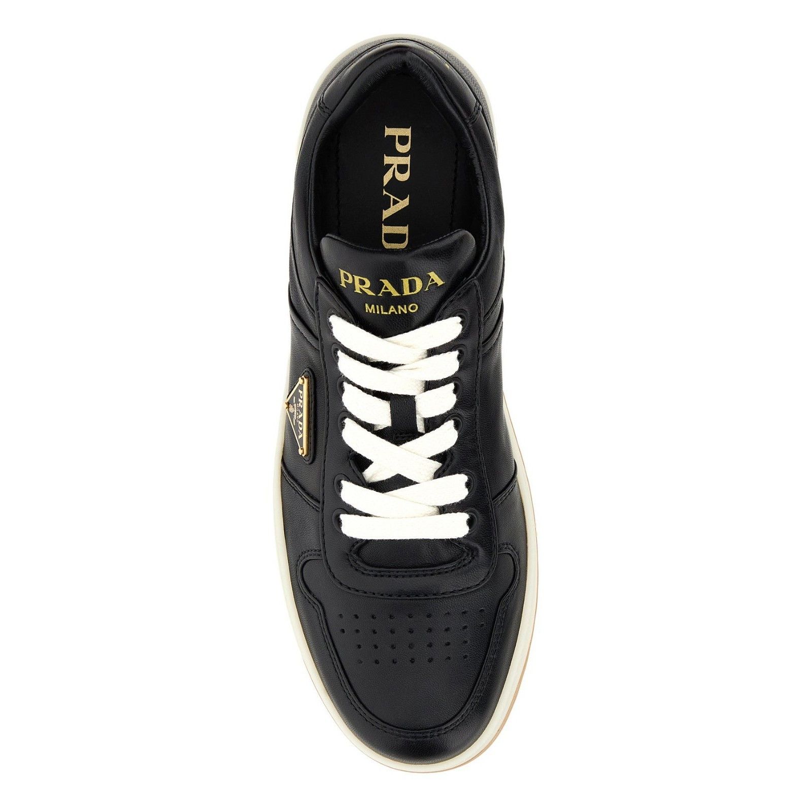Prada PRADA Downtown Black Leather Sneakers New And Authentic (Wom Size US 9 / IT 39 - 4 Thumbnail