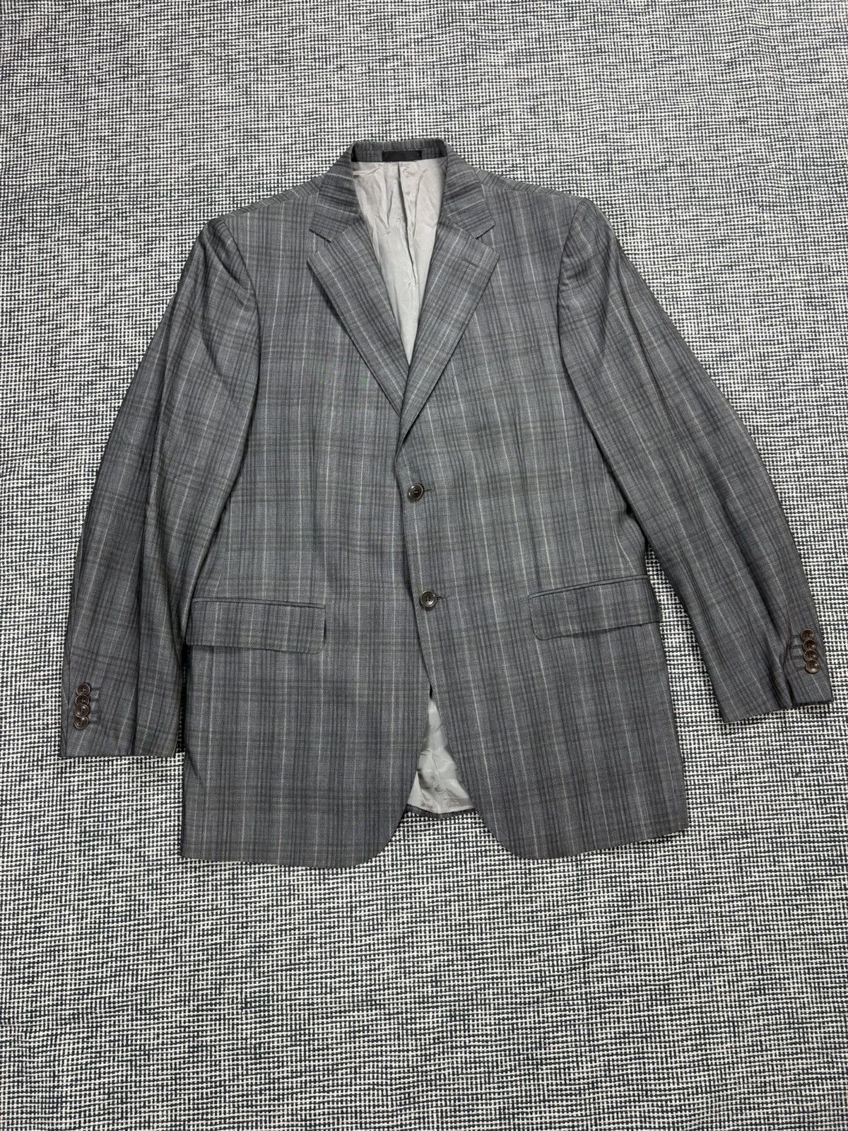 Pal Zileri Pal Zileri lab wool checkered suit set blazer jacket pants Size 44R - 2 Thumbnail