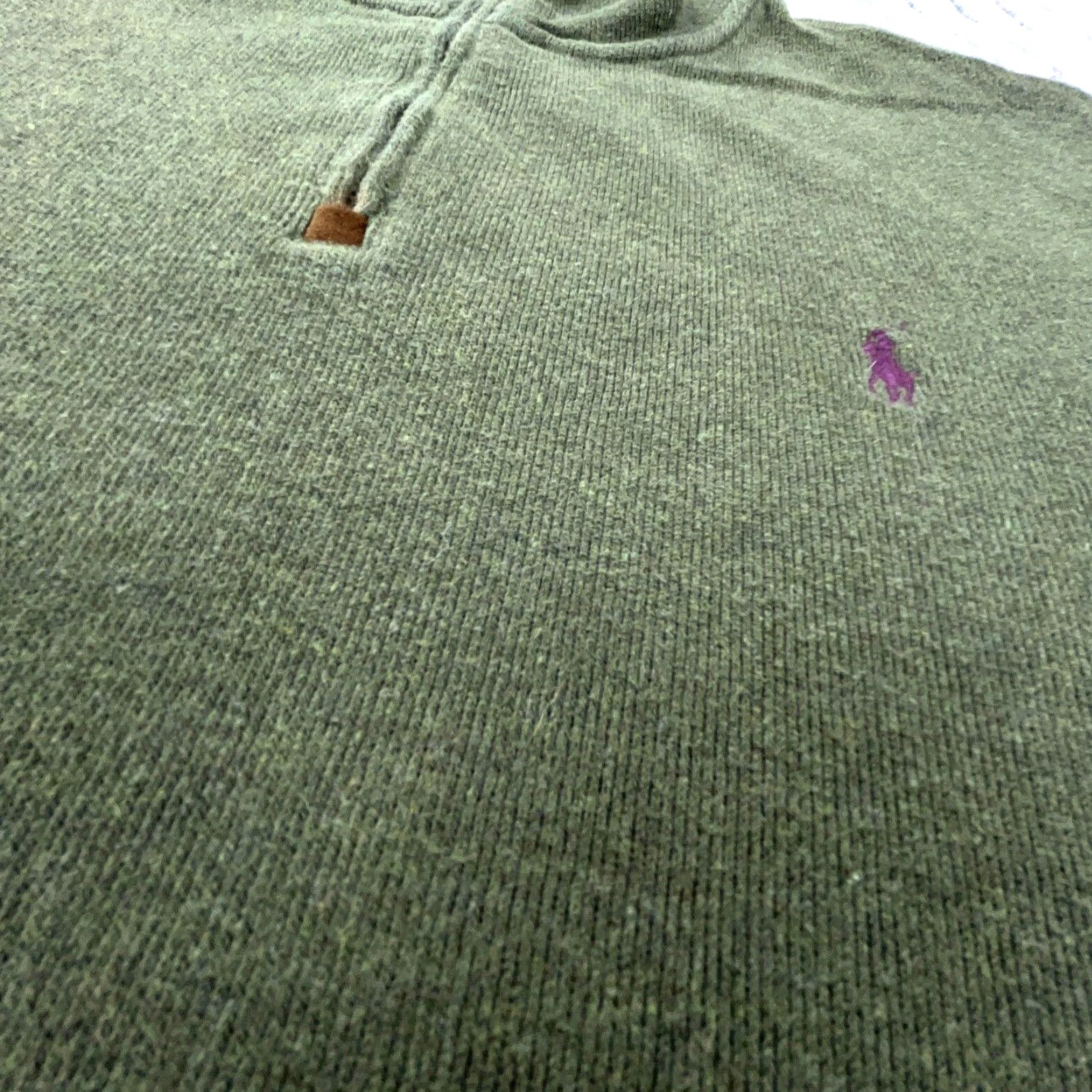 Polo Ralph Lauren Polo Ralph Lauren Sweater Men 2XL Green Purple Pullover Quarter Zip Zip Sweatshirt Mock Neck Size US XXL / EU 58 / 5 - 4 Thumbnail