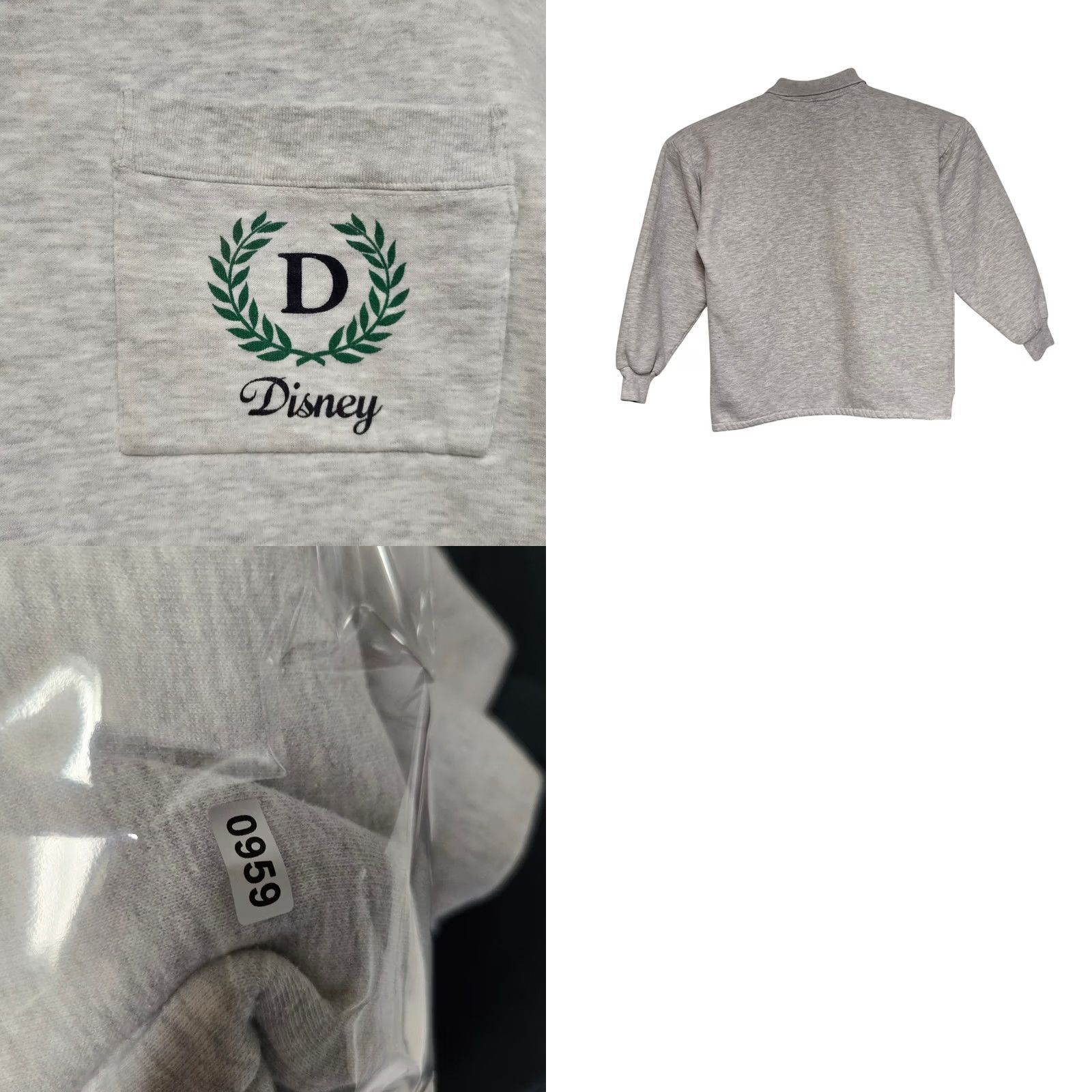 Disney VINTAGE Disney Collared Sweatshirt Men Small Gray Crest Logo USA Made Mens S Size US S / EU 44-46 / 1 - 8 Thumbnail