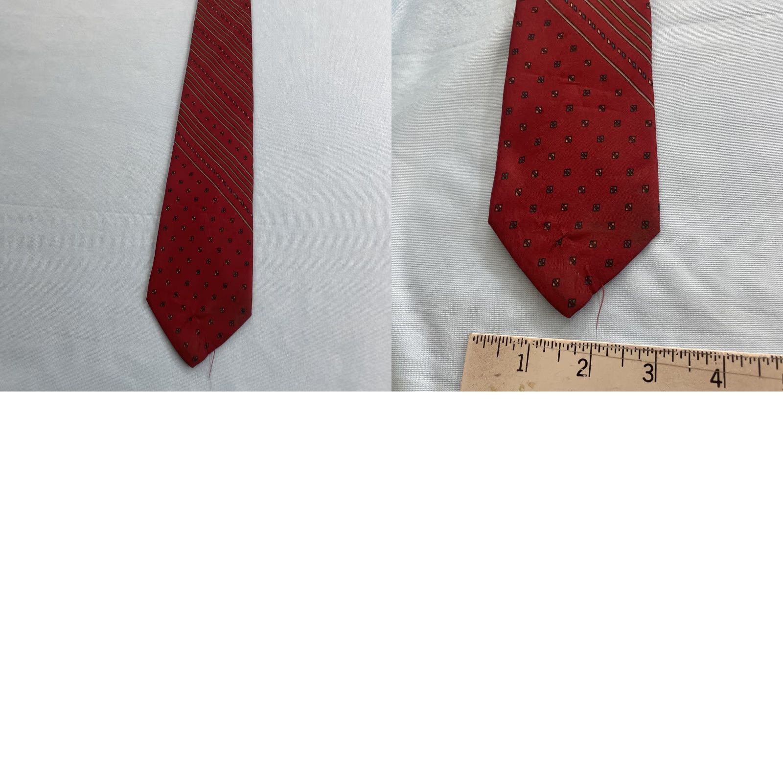 MCM VINTAGE Gino Pompeii Tie Silk Made Italy MCM Graphic Western Neck Tie 100% Silk Red Adult Men Size ONE SIZE - 10 Thumbnail