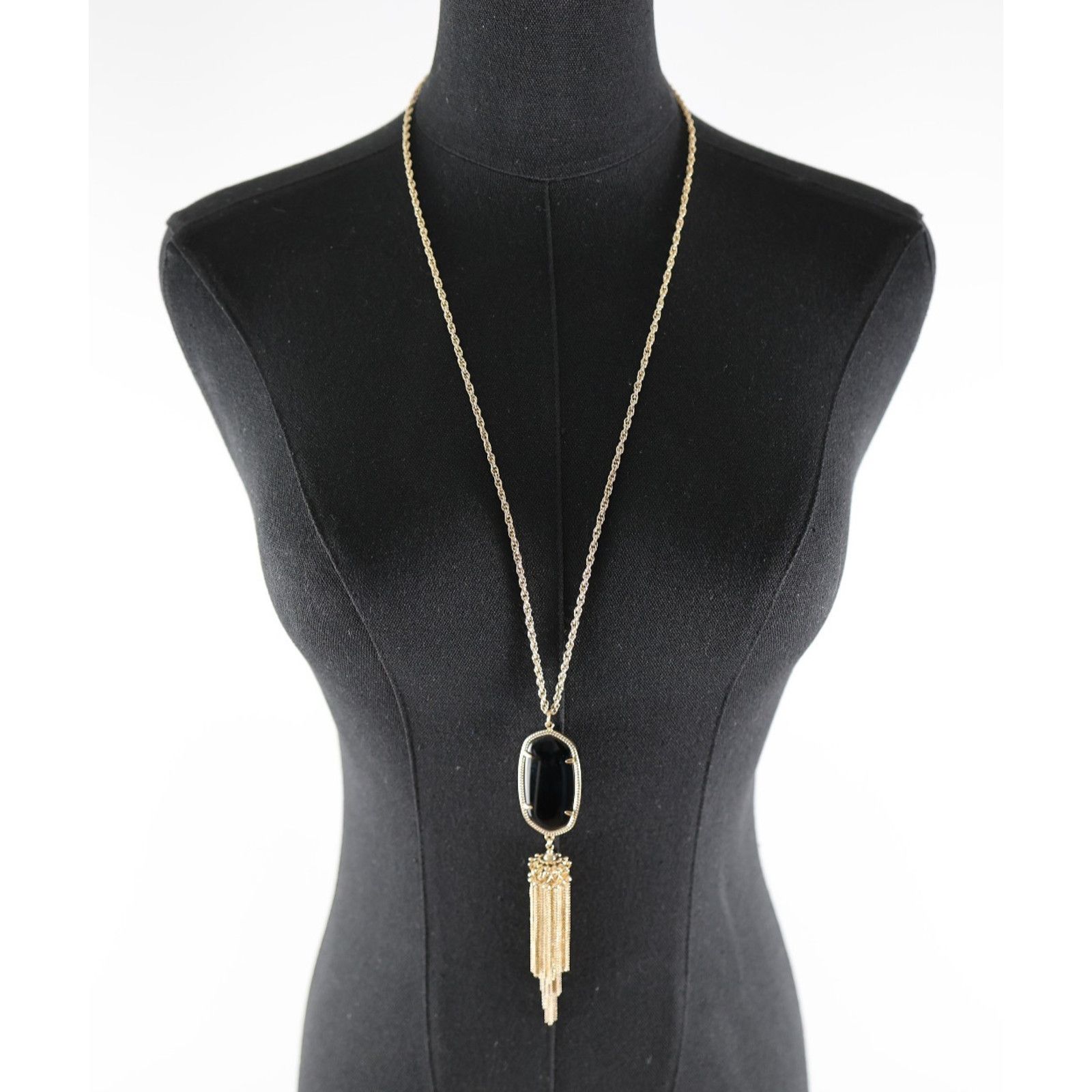 Kendra Scott KENDRA SCOTT Rayne Black Onyx Long Tassel Pendant Necklace Size ONE SIZE - 1 Thumbnail