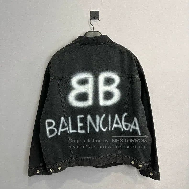Balenciaga Balenciaga Graffiti Spray Paint Denim Jacket Size US S / EU 44-46 / 1 - 1 Thumbnail