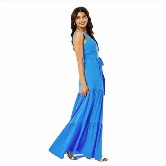 Lilly Pulitzer Lilly Pulitzer Maurine Maxi Dress Long Sleeveless Fit Flare Size XL / US 12-14 / IT 48-50 - 2 Thumbnail