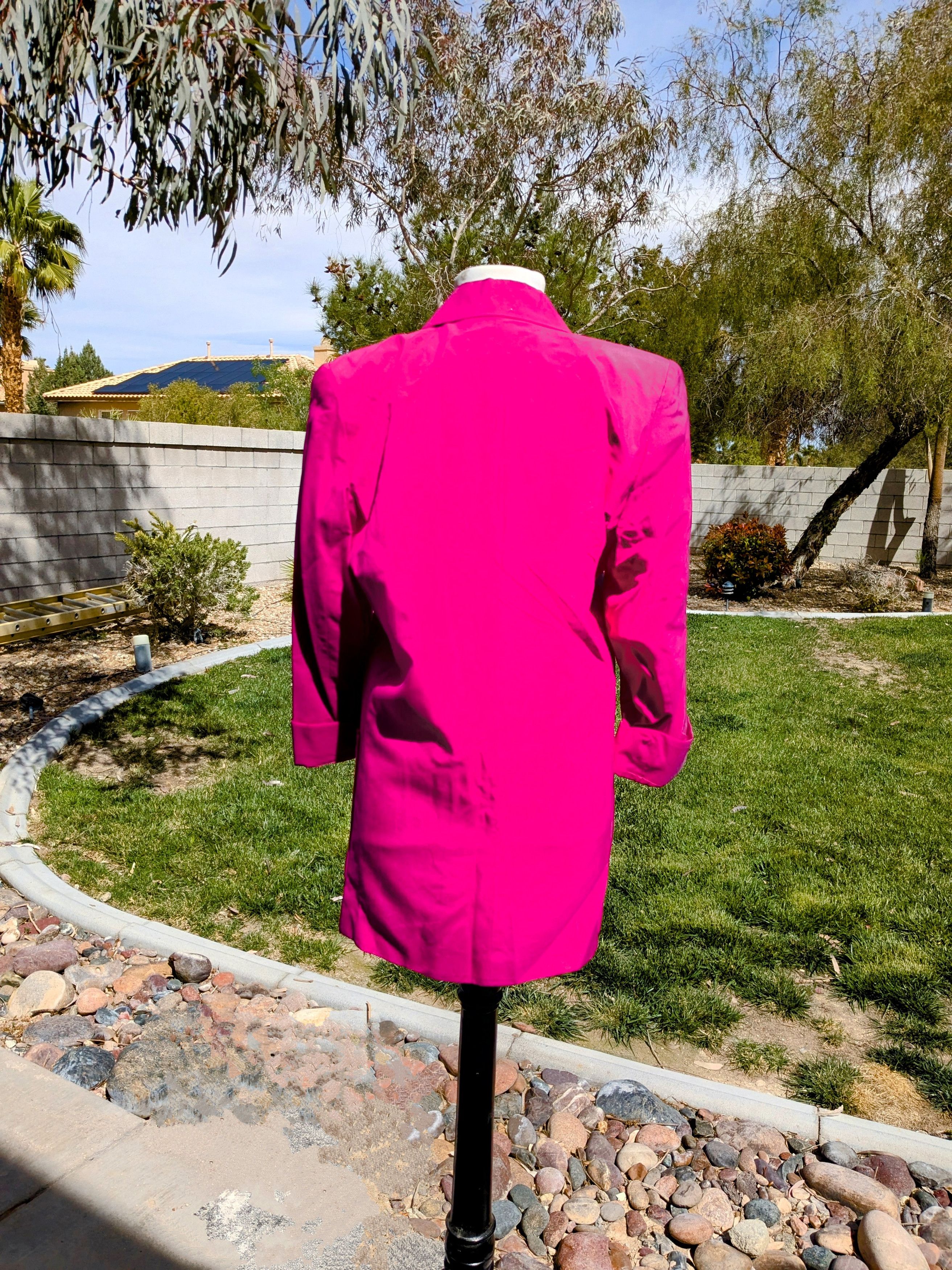 Ellen Tracy 1980 VTG Linda Allard/Ellen Tracy Pink Silk Blazer Jacket Size M / US 6-8 / IT 42-44 - 4 Thumbnail