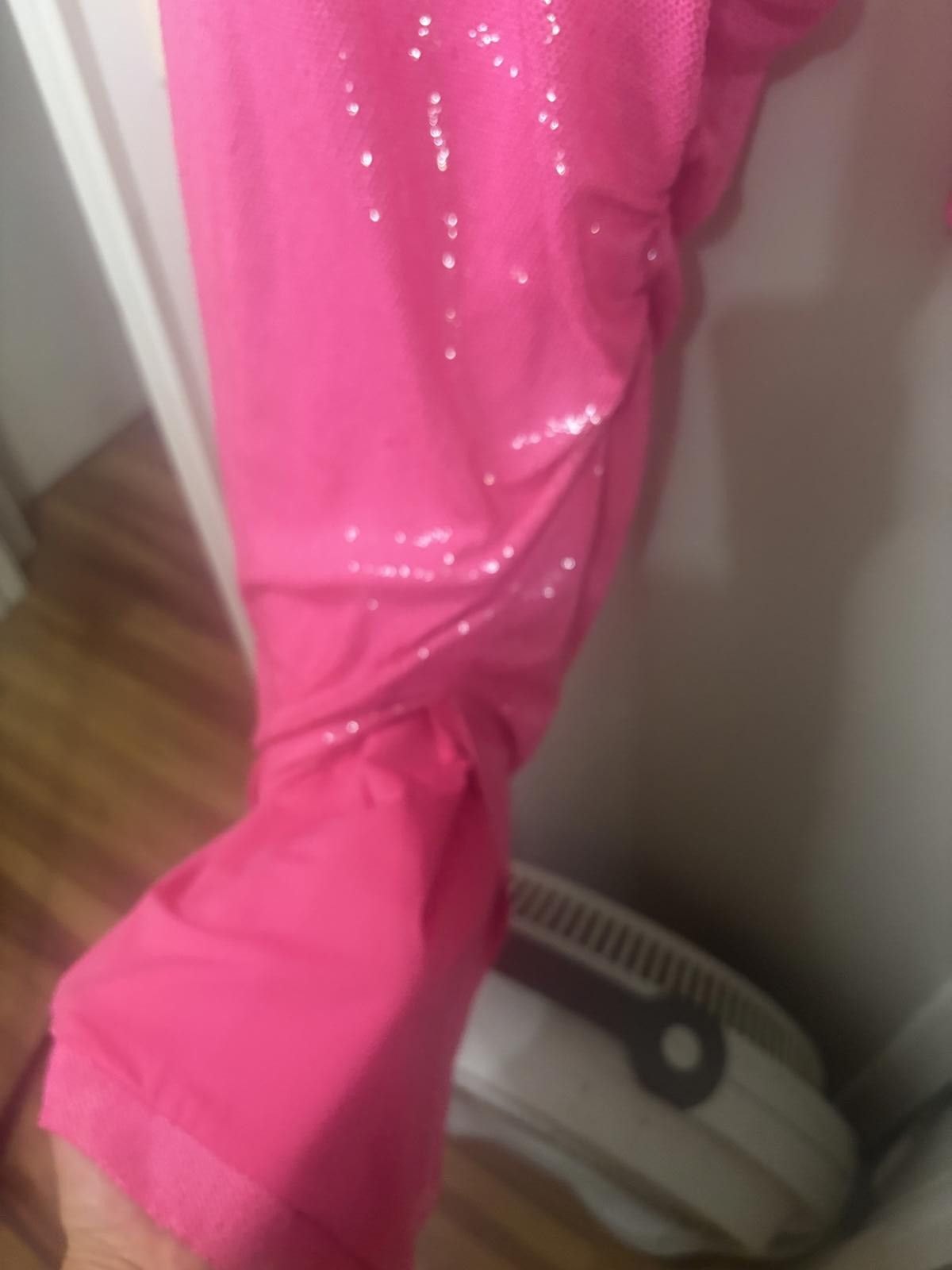 Designer L’agence Christie One Shoulder Pink Sequin Long Sleeve XS Size XS / US 0-2 / IT 36-38 - 4 Thumbnail