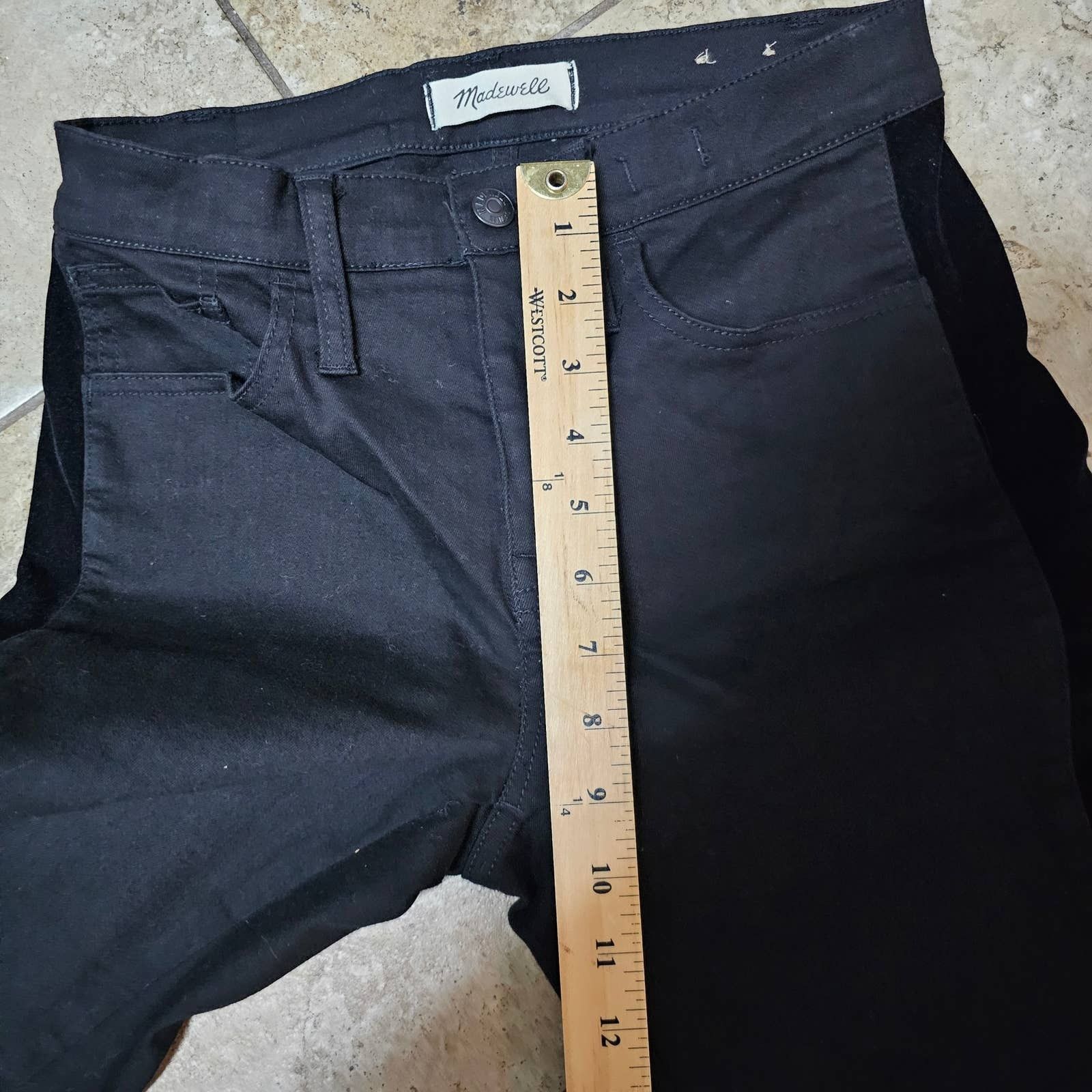Madewell Madewell Mid-Rise Skinny Black Jeans Velvet Side Stripes 26 Size 26" / US 2 / IT 38 - 13 Thumbnail
