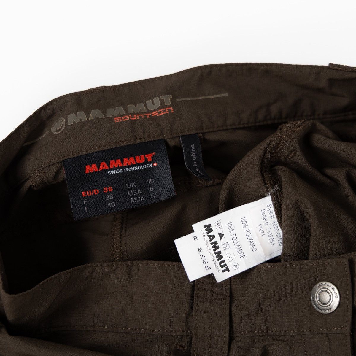 Mammut Mammut Womens Brown Capri Hiking Pants Nylon Outdoor Logo Size 28" / US 6 / IT 42 - 6 Thumbnail