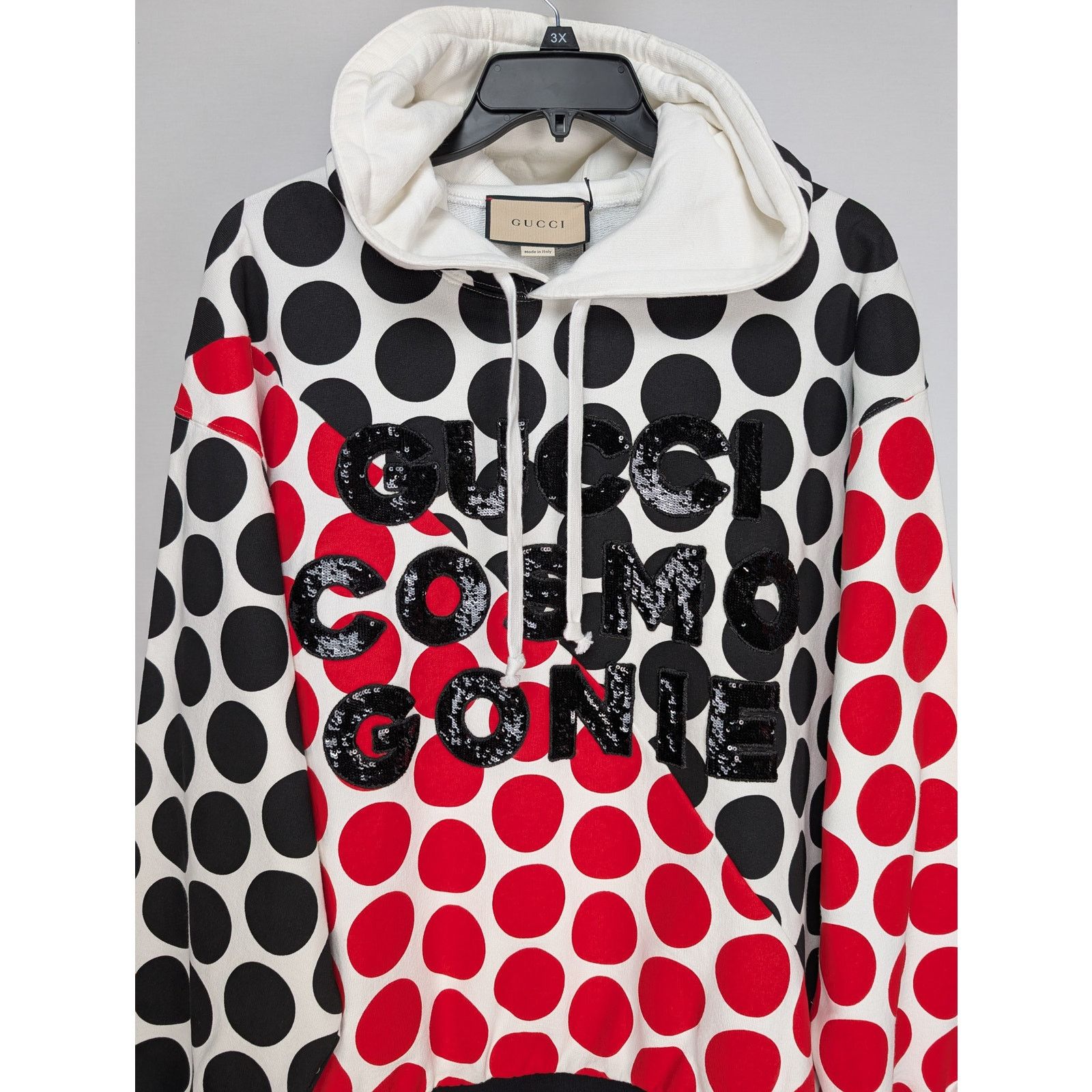 Gucci o1rshd1 Light Felted Hooded Sweatshirt in Ivory/Red/Mix Size US L / EU 52-54 / 3 - 4 Thumbnail