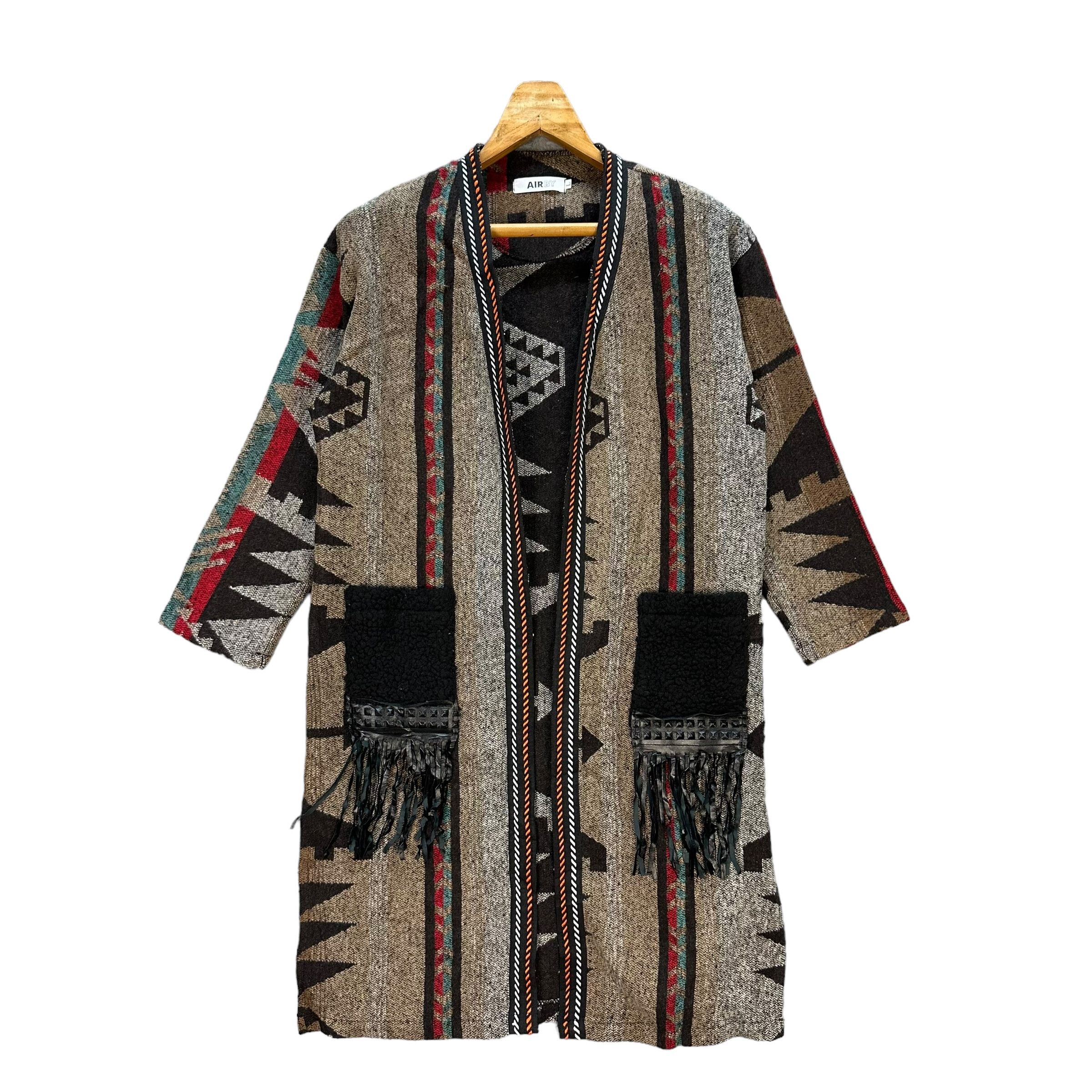 Japanese Brand AIRBY Motif Design Navajo Native Long Cardigan #A43-0978 Size US L / EU 52-54 / 3 - 1 Thumbnail