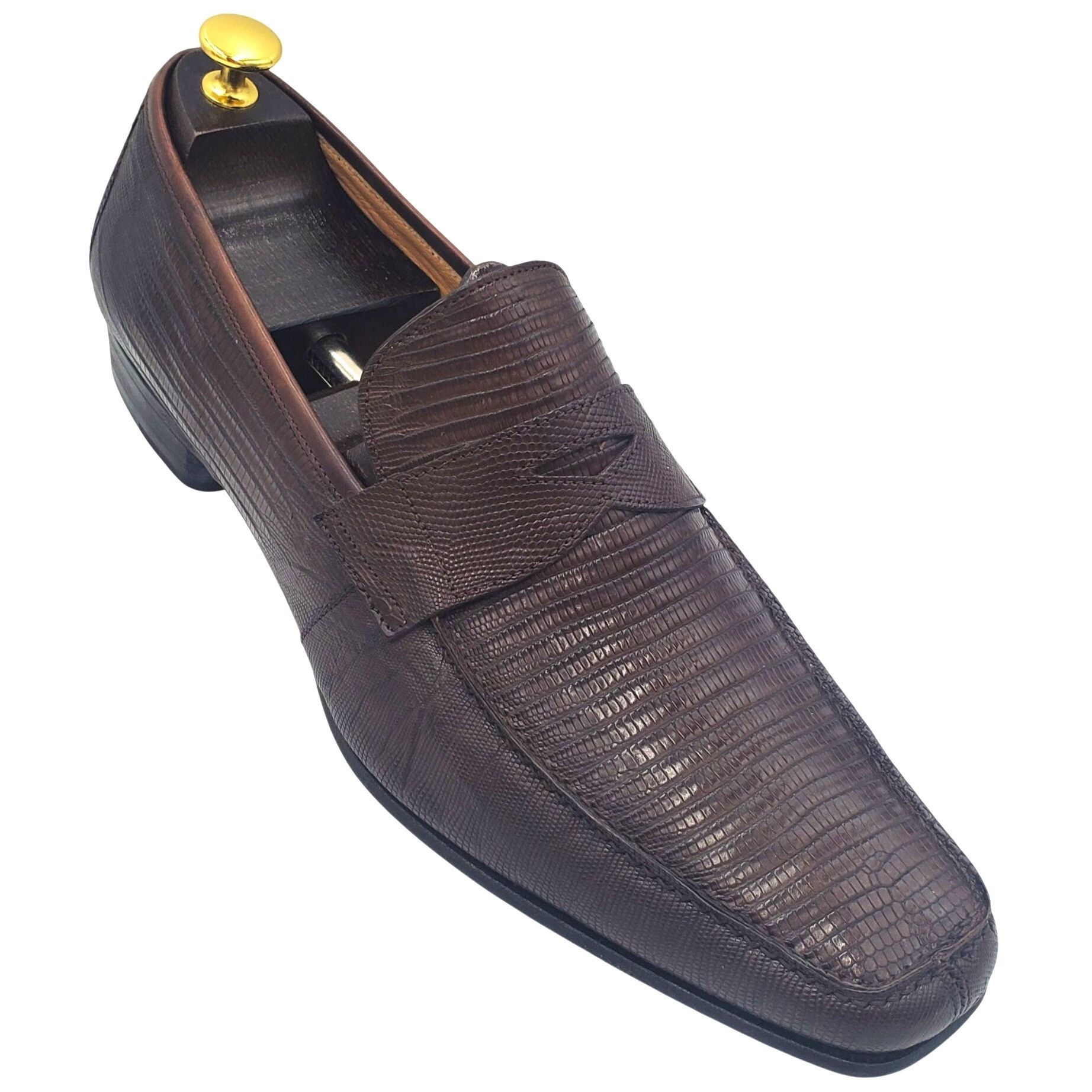 Italy DT 8:18 Mens Size 11 Brown Authentic Lizard Square Toe