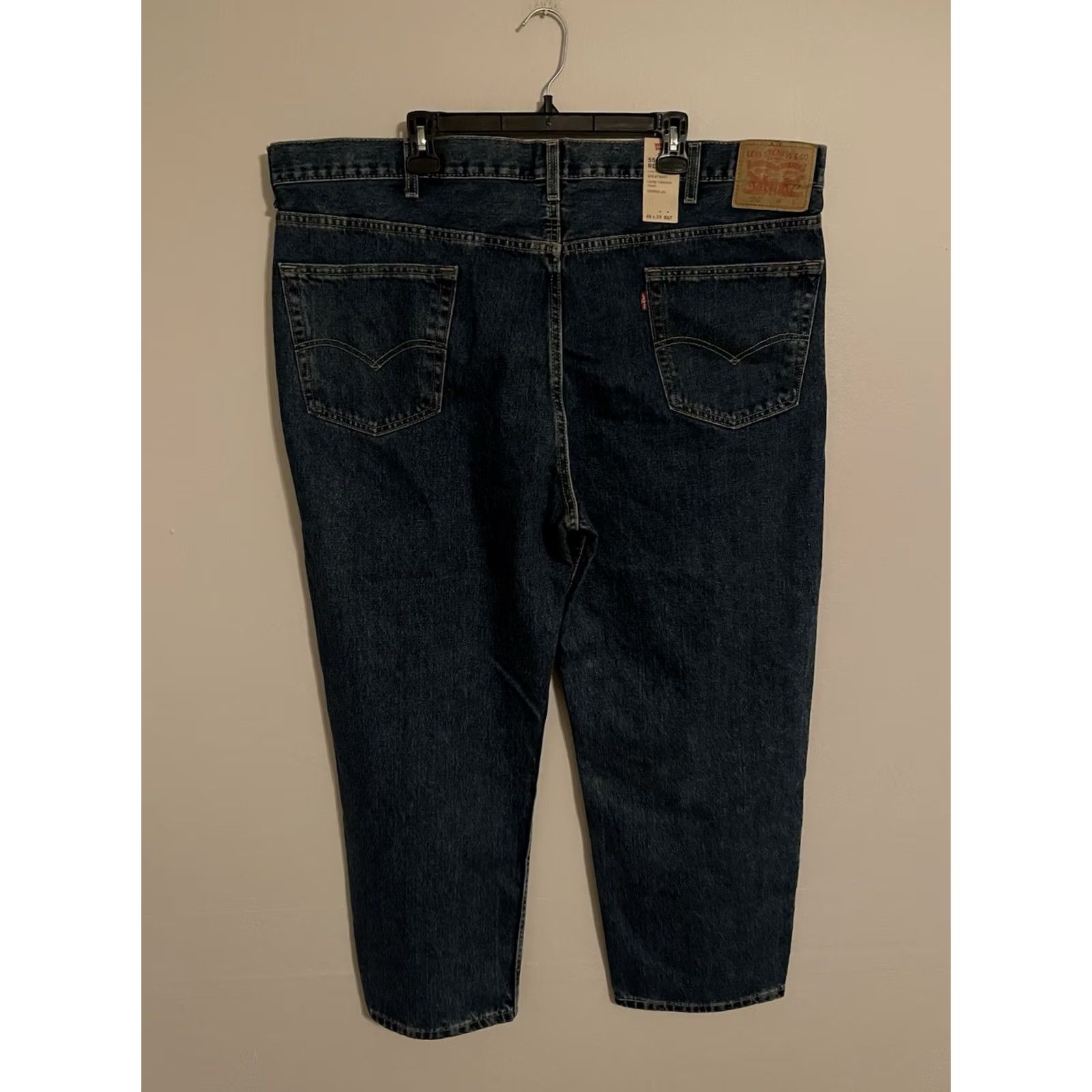 Levi's LEVI'S 550 Relaxed Fit Denim Jeans - Men's Big/Tall 46x29 - Blue Cotton Jeans 5-Pocket Logo 29" Inseam Mens Size US 30 / EU 46 - 3 Thumbnail