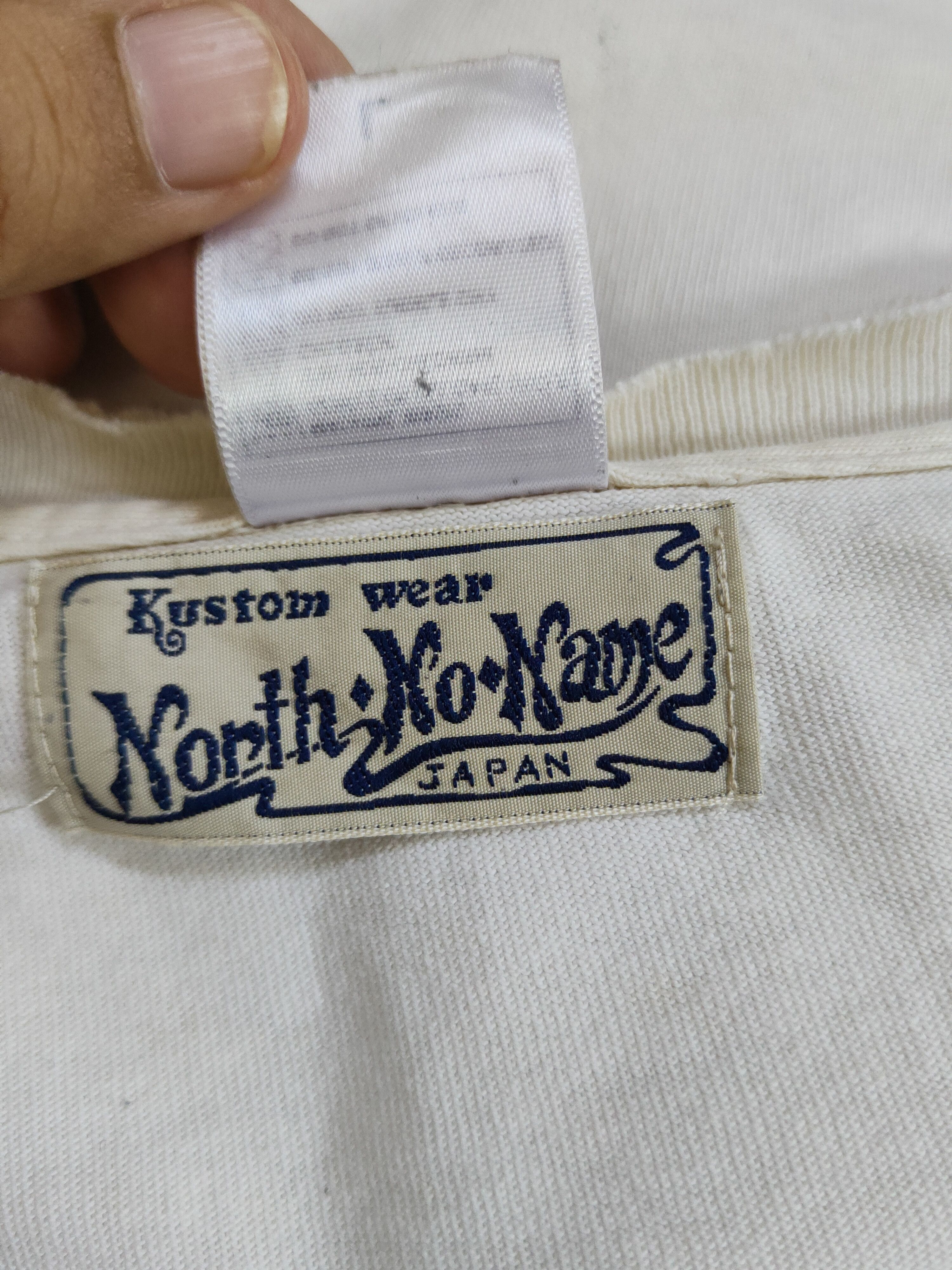 Japanese Brand North No Name White distressed ripped T-Shirts #S2046 Size US L / EU 52-54 / 3 - 13 Thumbnail