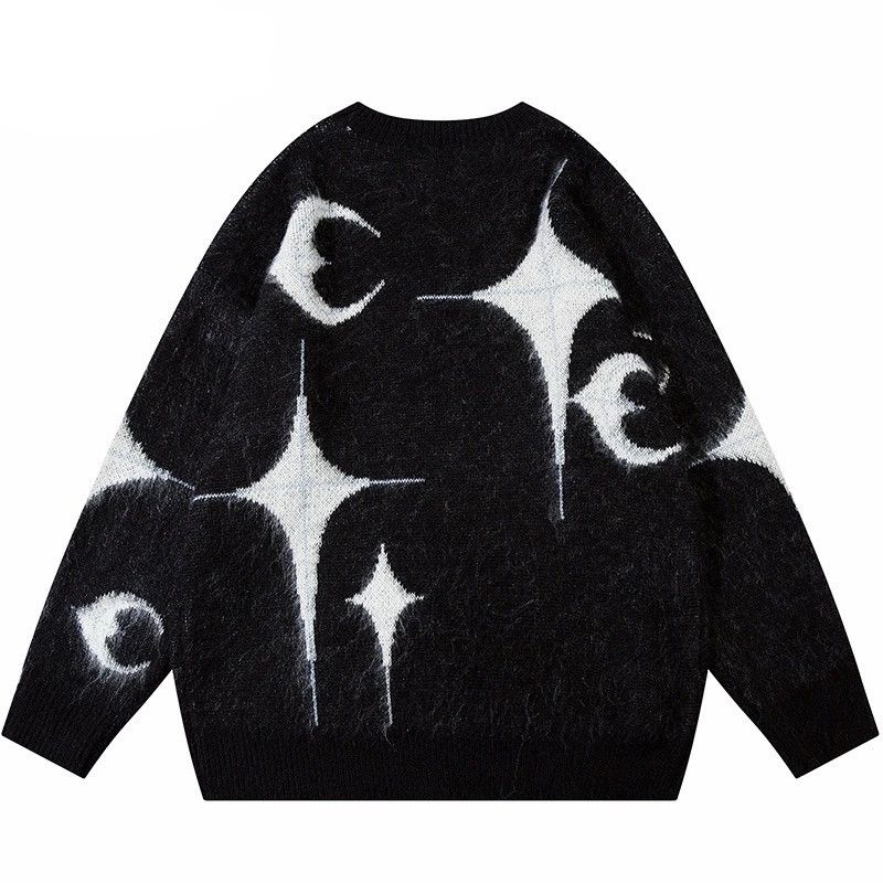 Men's Star Moon Graphic Knitted Sweater