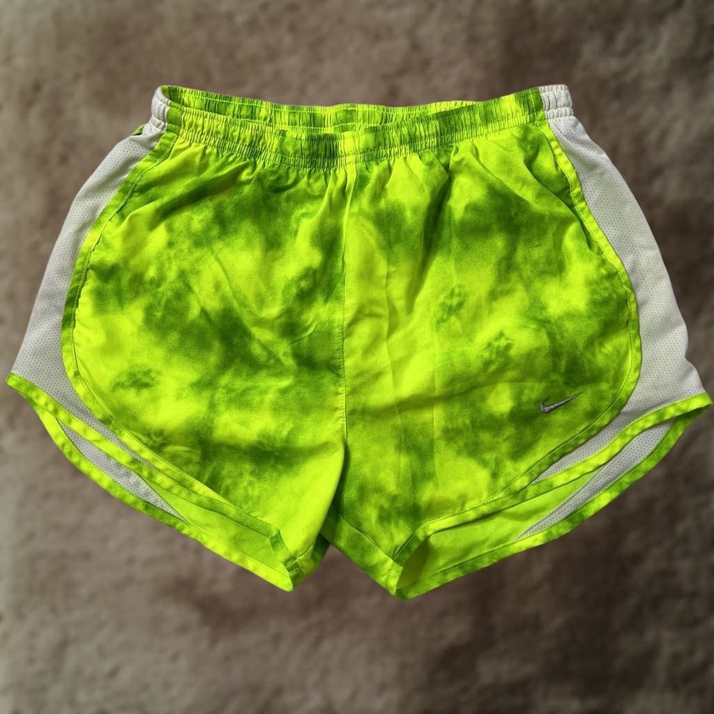 Nike Nike Dri Fit Tempo Running Shorts Womens XS Lined Green Yellow Nike Tempo Athletic Shirt? Size 26" / US 2 / IT 38 - 1 Thumbnail