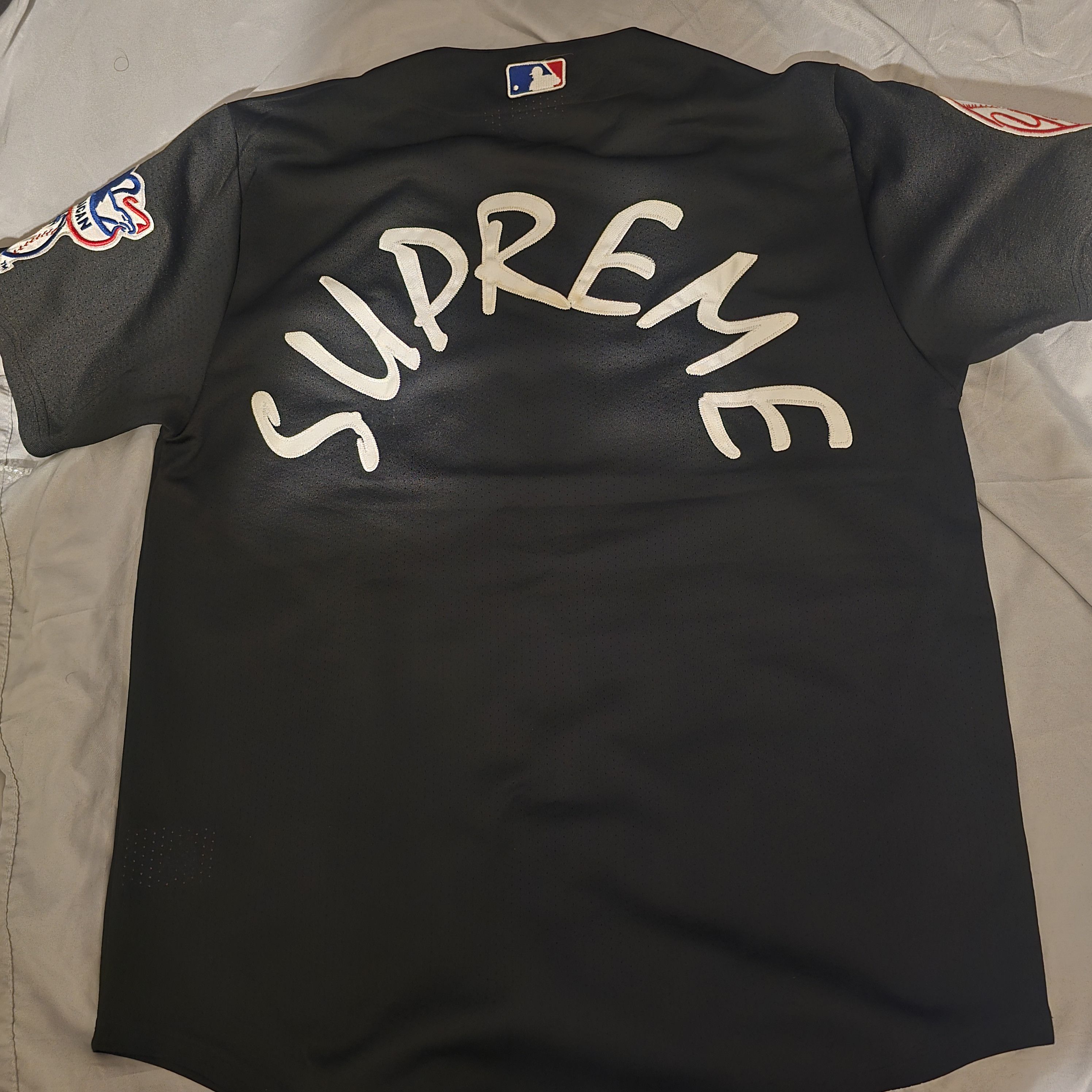New York Yankees × Supreme Supreme Yankees Baseball Jersey Black Size US L / EU 52-54 / 3 - 4 Thumbnail