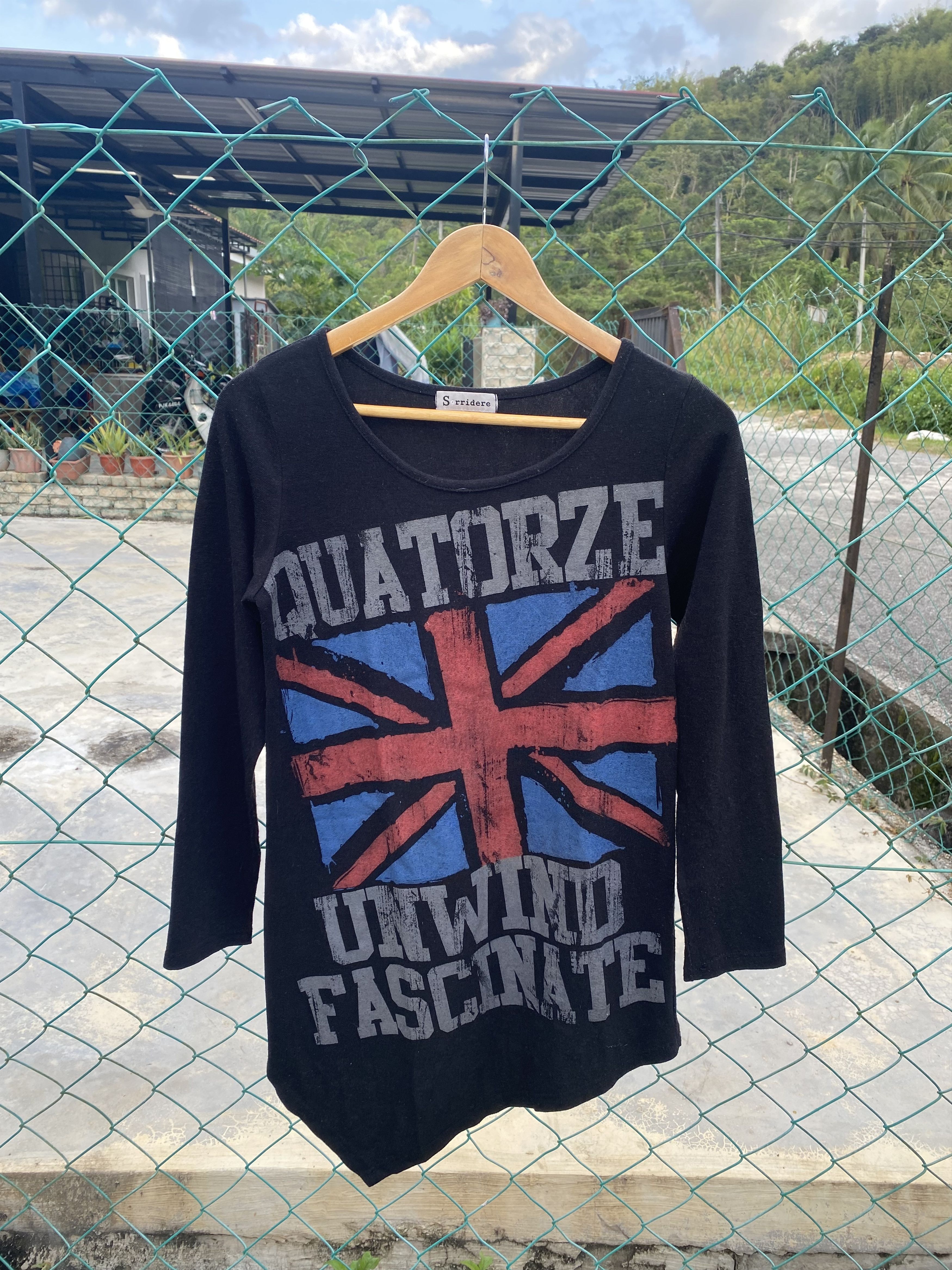 Japanese Brand Sorridere union jack flag punk style long sleeve tee Size L / US 10 / IT 46 - 1 Thumbnail