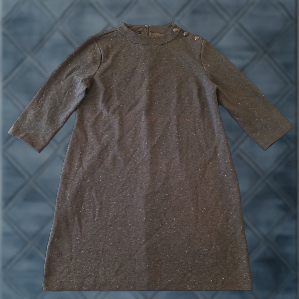 Talbots Talbots Shift Dress Large Green 3/4 Sleeve Knit Knee Length Women Regular L Knit Cotton Blend Vintage No Size L / US 10 / IT 46 - 1 Thumbnail