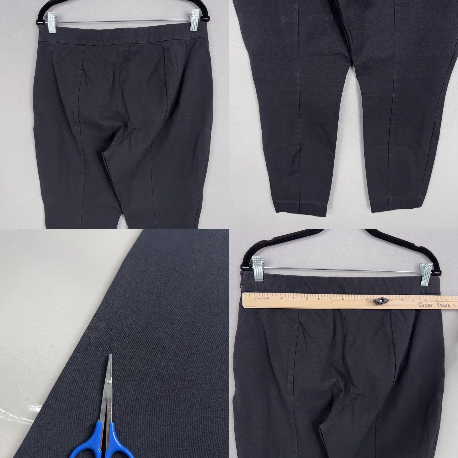 Everlane Everlane Womens 14 Black Ankle Tapered Dress Pants 27in Zip Casual Work Office Size 36" / US 14 / IT 50 - 8 Thumbnail