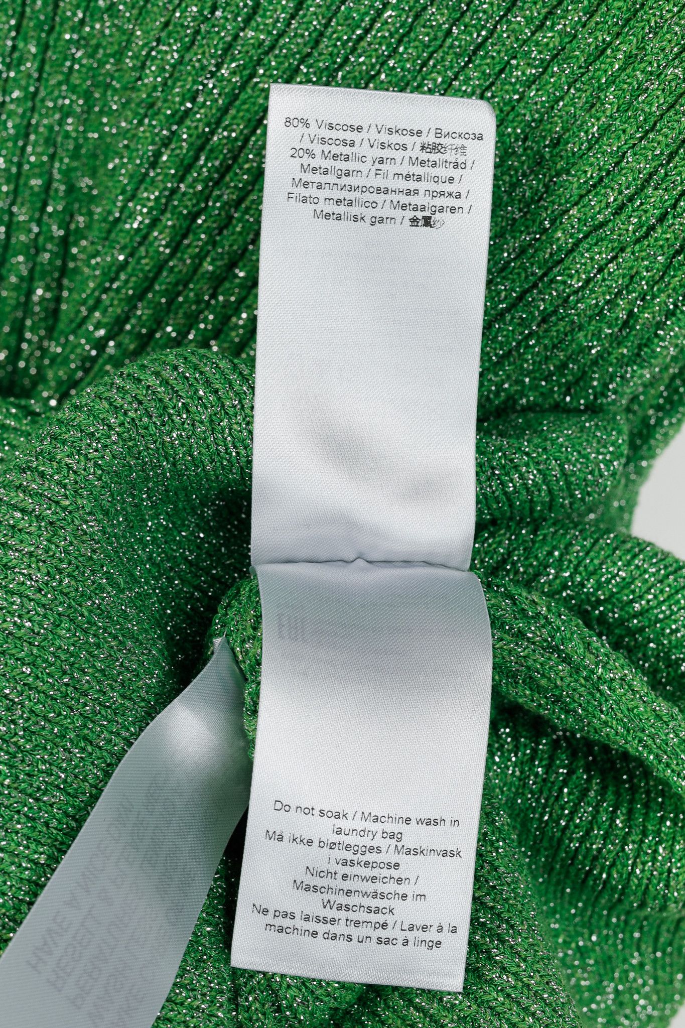 Ganni Ganni Flash Green Tie-Neck Glitter Knit Vest Size L / US 10 / IT 46 - 8 Thumbnail