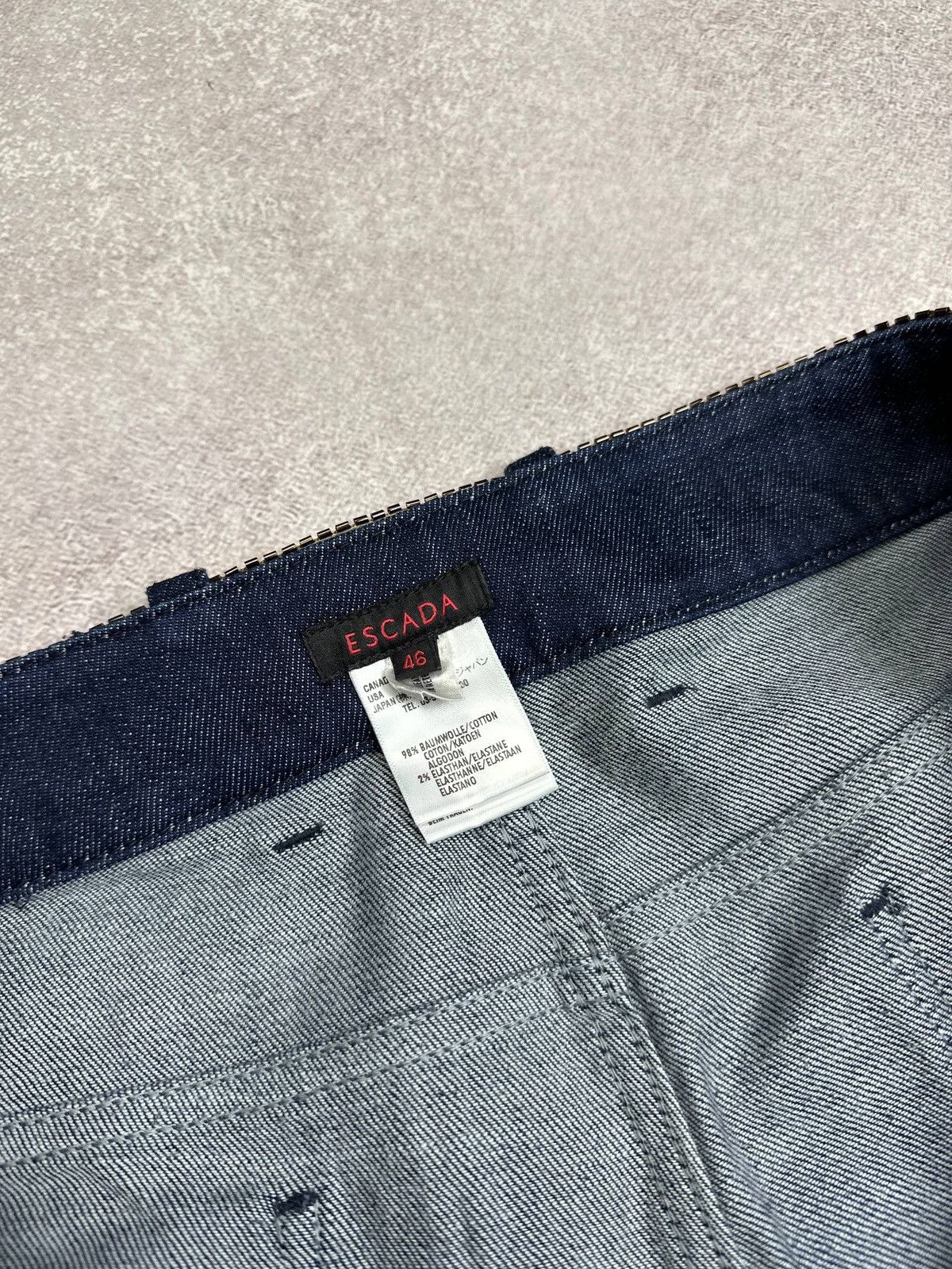 Escada Vintage Escada Golden Belt Grunge Avantgarde Pants Denim Size US 32 / EU 48 - 9 Thumbnail