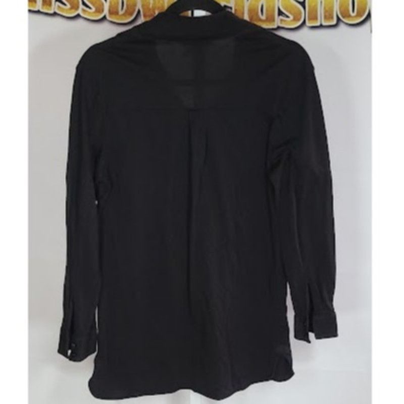 Other INC International Concepts Black Long Sleeve Blouse Size M Size M / US 6-8 / IT 42-44 - 2 Thumbnail