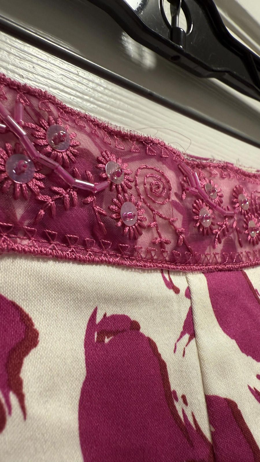 Industry of All Nations Notations Floral Skirt - Elegant Purple & White Design Size 30" / US 8 / IT 44 - 2 Thumbnail