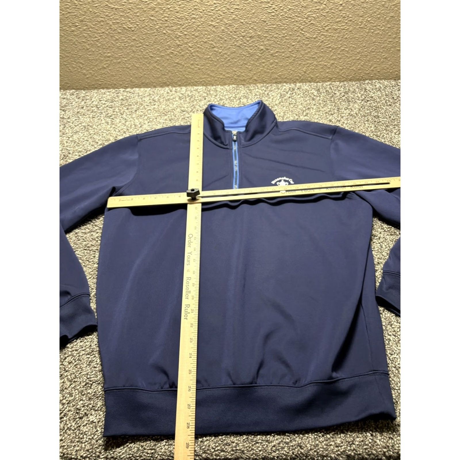 Vintage F&G TECH 1/4 Zip Mens Large Sweater Jacket Blue BELLERIVE GOLF CLUB Wanamaker Size US L / EU 52-54 / 3 - 4 Thumbnail