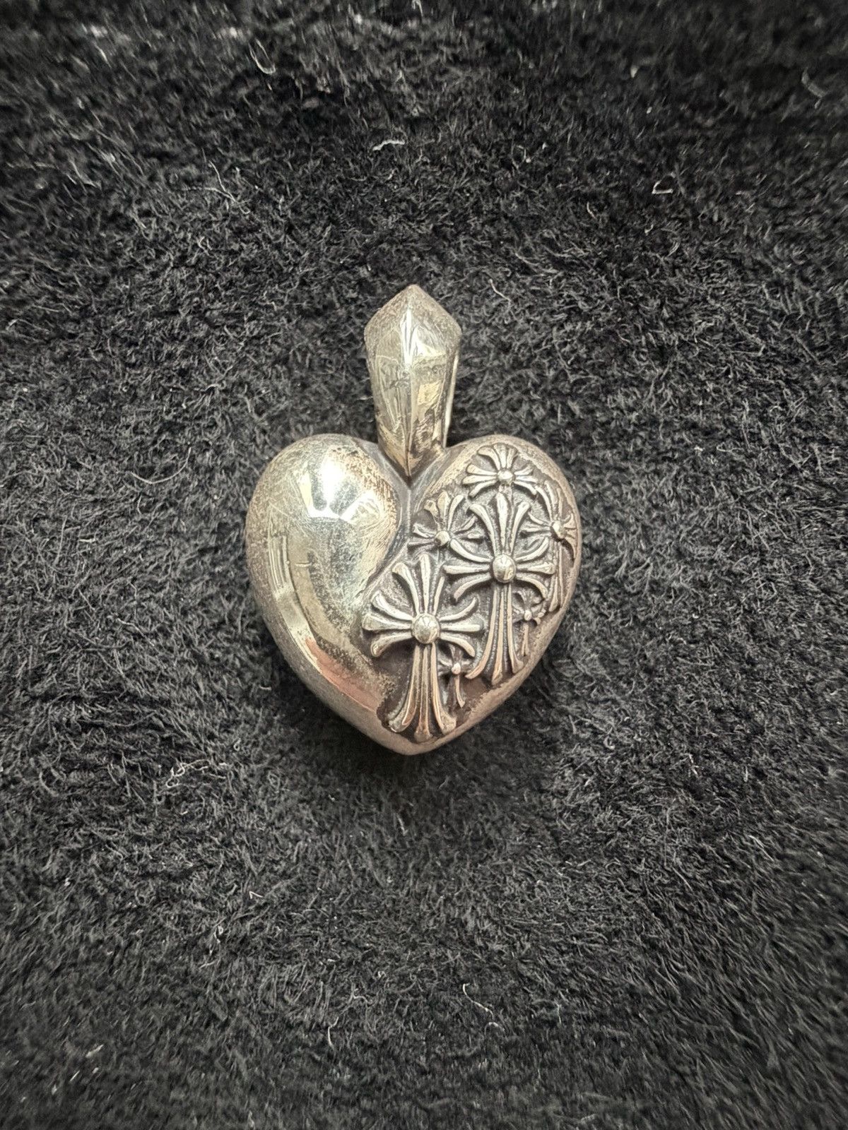 Chrome Hearts Chrome Hearts Rip Heart Cross Silver Pendant Size ONE SIZE - 3 Thumbnail