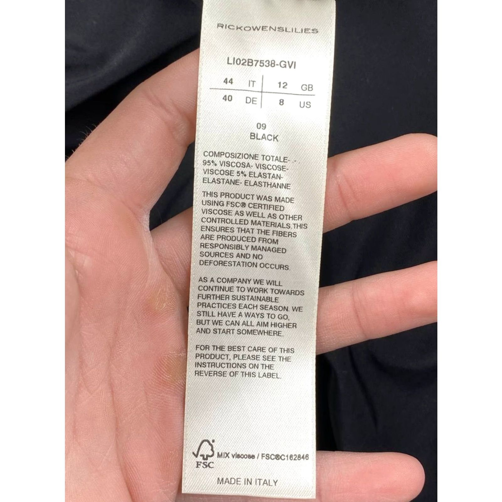 Rick Owens Rick Owens Lilies Draped Design V-Neck Dress Women 44 Black Midi Pencil Draped Logo Regular V-Neck Sleeveless Solid Dry Clean Only Vintage No Size M / US 6-8 / IT 42-44 - 5 Thumbnail