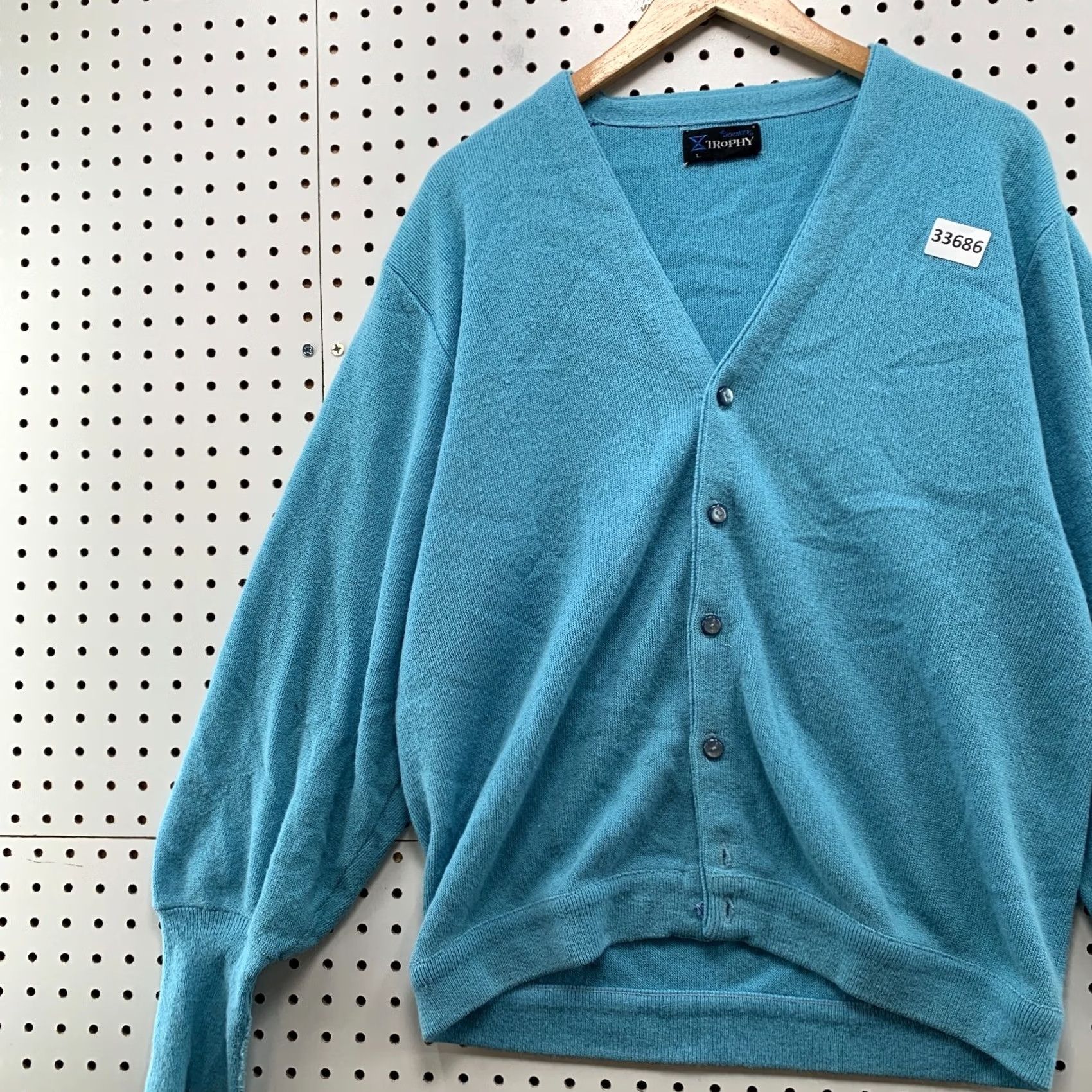 Jockey Vintage Jockey Sweater Cardigan Mens Large Sky Blue Trophy Button 23x25 Size US L / EU 52-54 / 3 - 3 Thumbnail