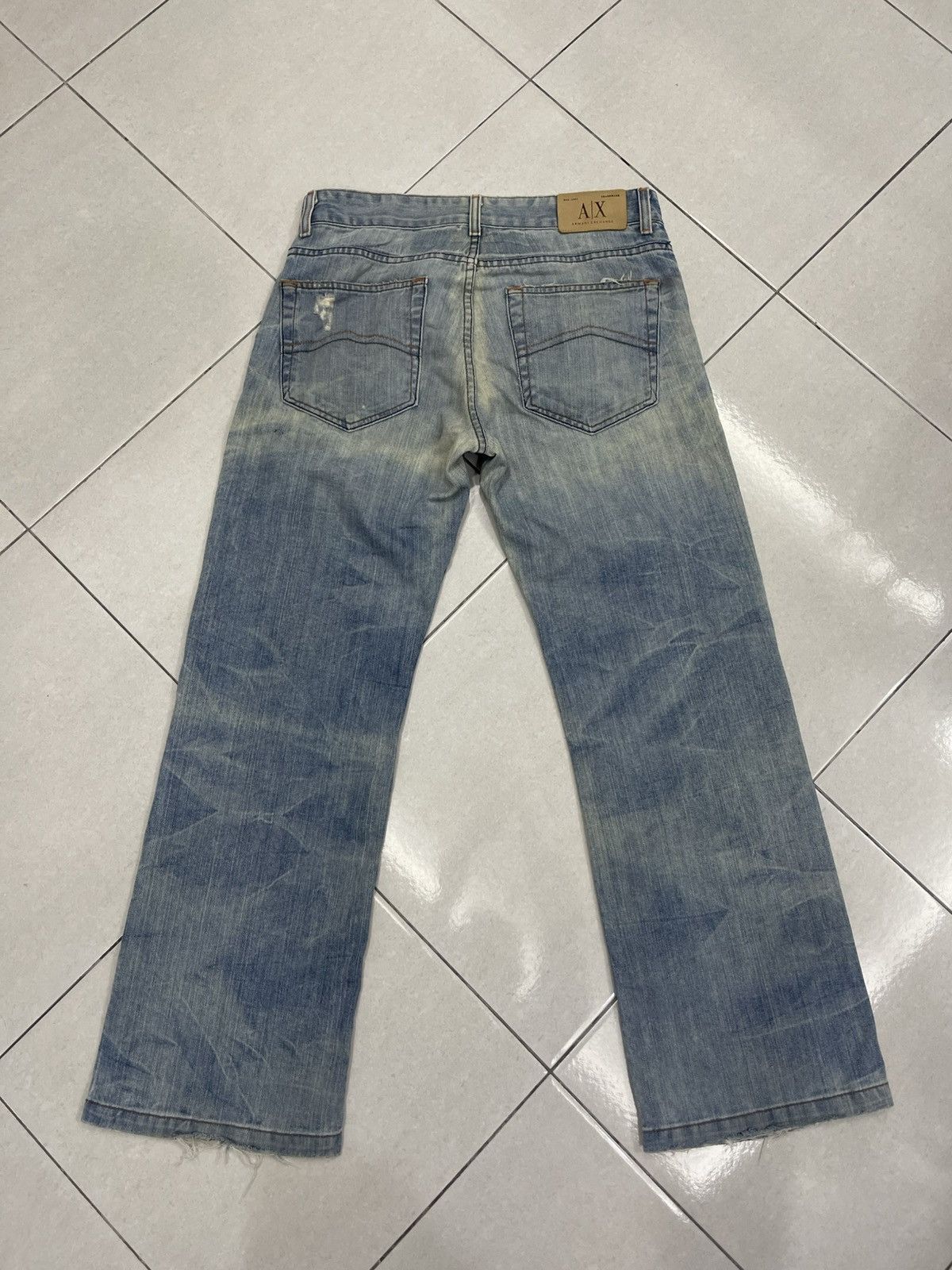 Armani Exchange Vintage Armani Exchange Flared Distressed Denim Made in USA Size US 32 / EU 48 - 12 Thumbnail