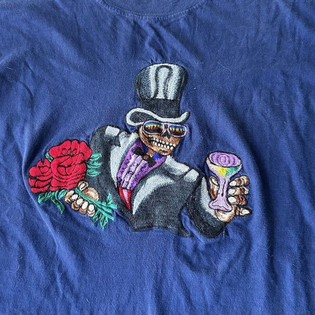 Grateful Dead × Vintage Vintage Grateful Dead T Shirt Single Stitch Blue Embroidered Size US M / EU 48-50 / 2 - 2 Thumbnail