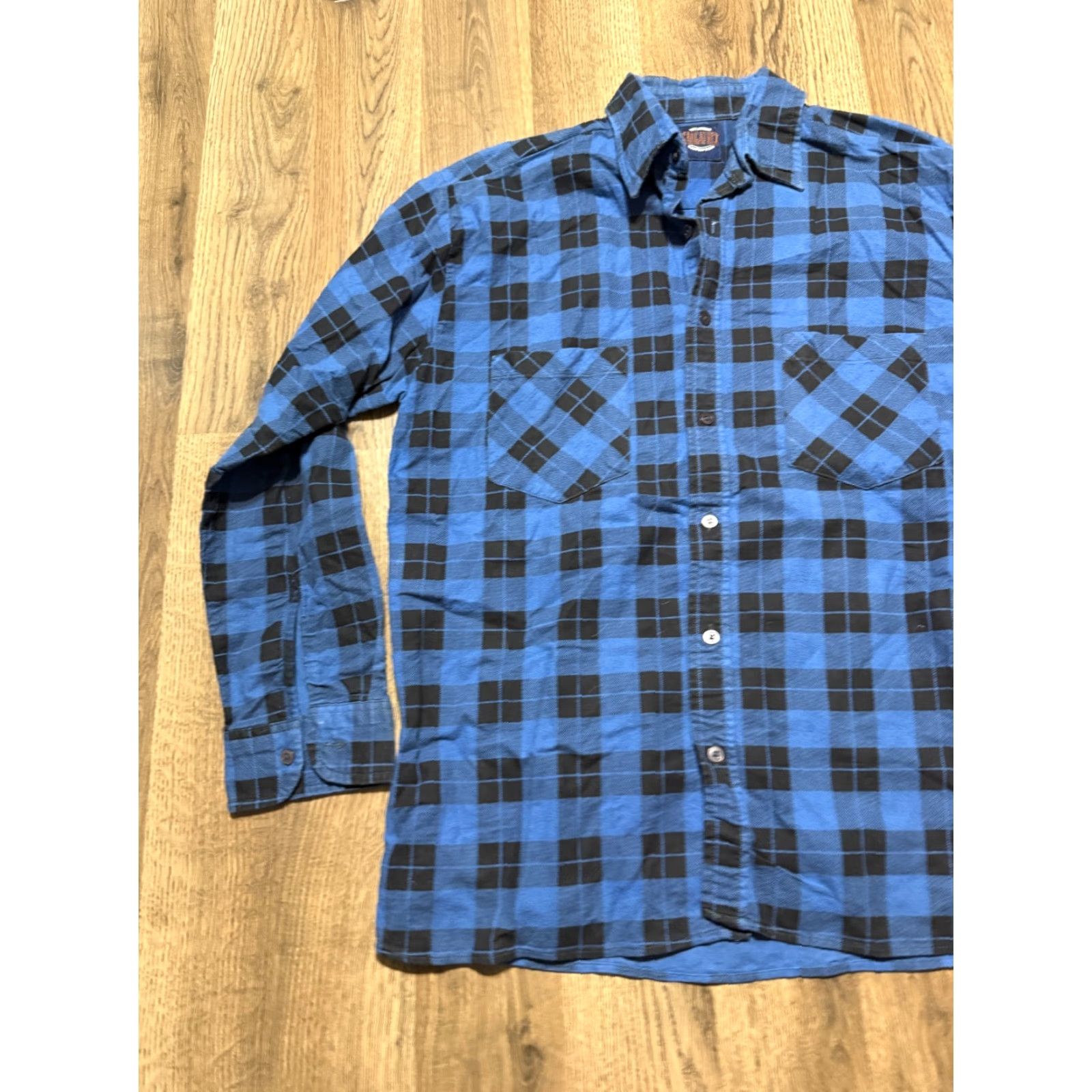 Vintage VINTAGE Saugatuck Shirt Men's M Black Blue Long Sleeve Button-Up Plaid Cotton Flannel Casual Pockets Mens Size US M / EU 48-50 / 2 - 3 Thumbnail
