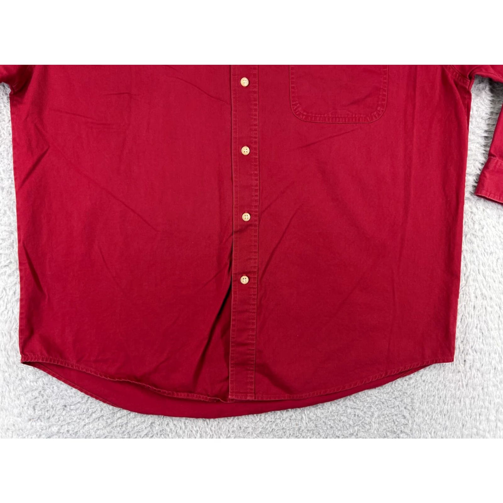 Bugle Boy VINTAGE Bugle Boy Shirt Mens XL Red 90s Cotton Twill Button-Up Long Sleeve Size US XL / EU 56 / 4 - 5 Thumbnail