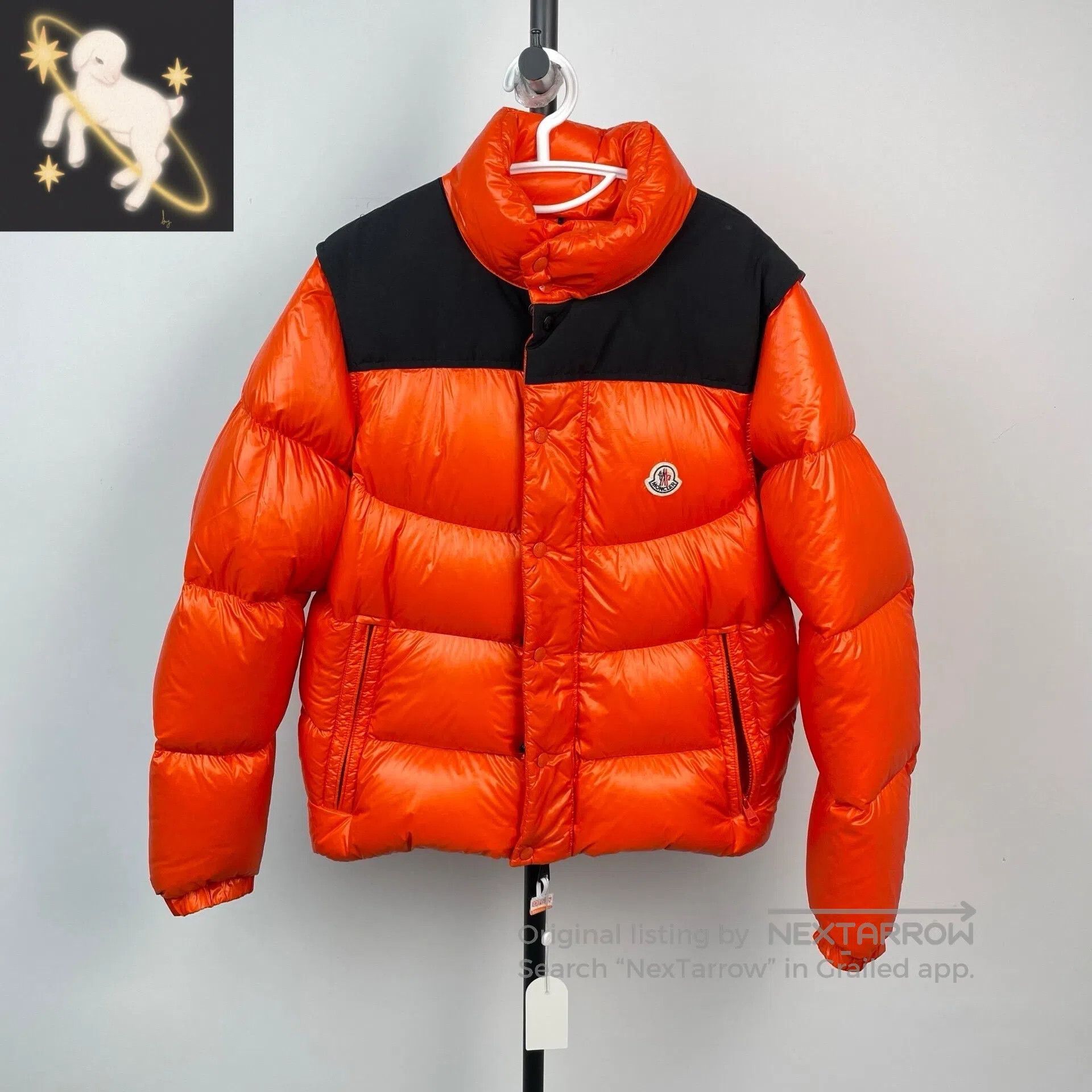 Moncler Moncler Orange Patchwork Chest Logo Two-Way Vest Down Jack Size US M / EU 48-50 / 2 - 1 Thumbnail