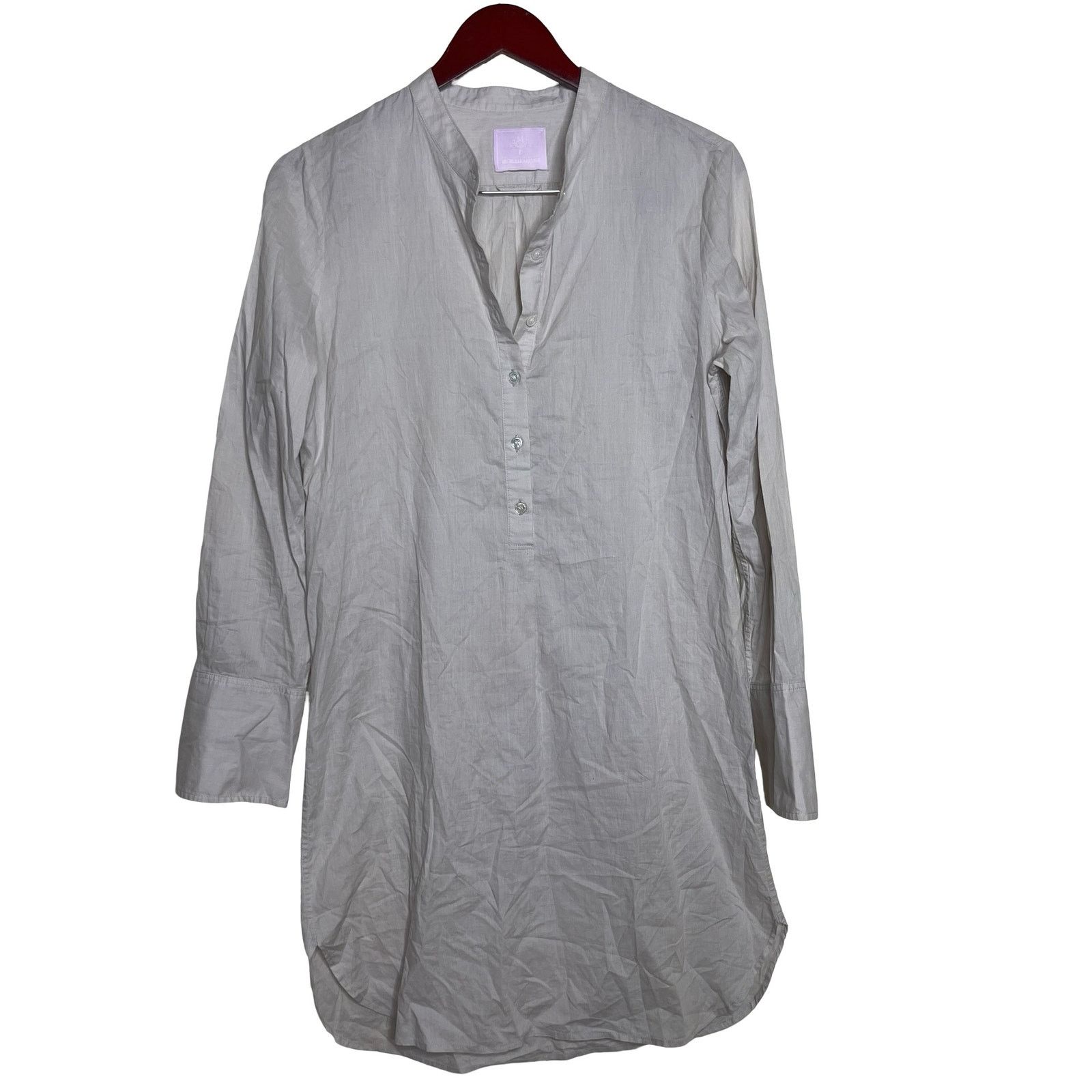 Other Michelle Farmer Taupe lightweight silk blend shirt dress M Size M / US 6-8 / IT 42-44 - 1 Thumbnail