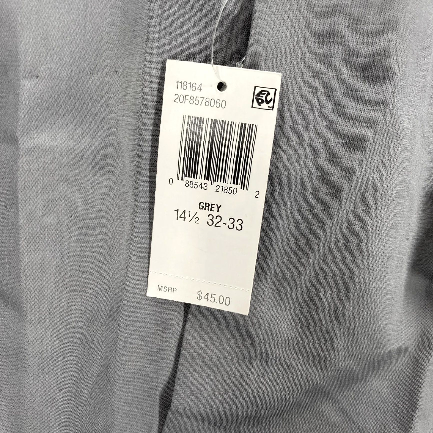Van Heusen Van Heusen Shirt Mens 14.5 Grey Lux Sateen Fitted No Iron Business Casual Dress Shirt Long Sleeve Slim Chest Pocket Women/Womens? Size US M / EU 48-50 / 2 - 6 Thumbnail
