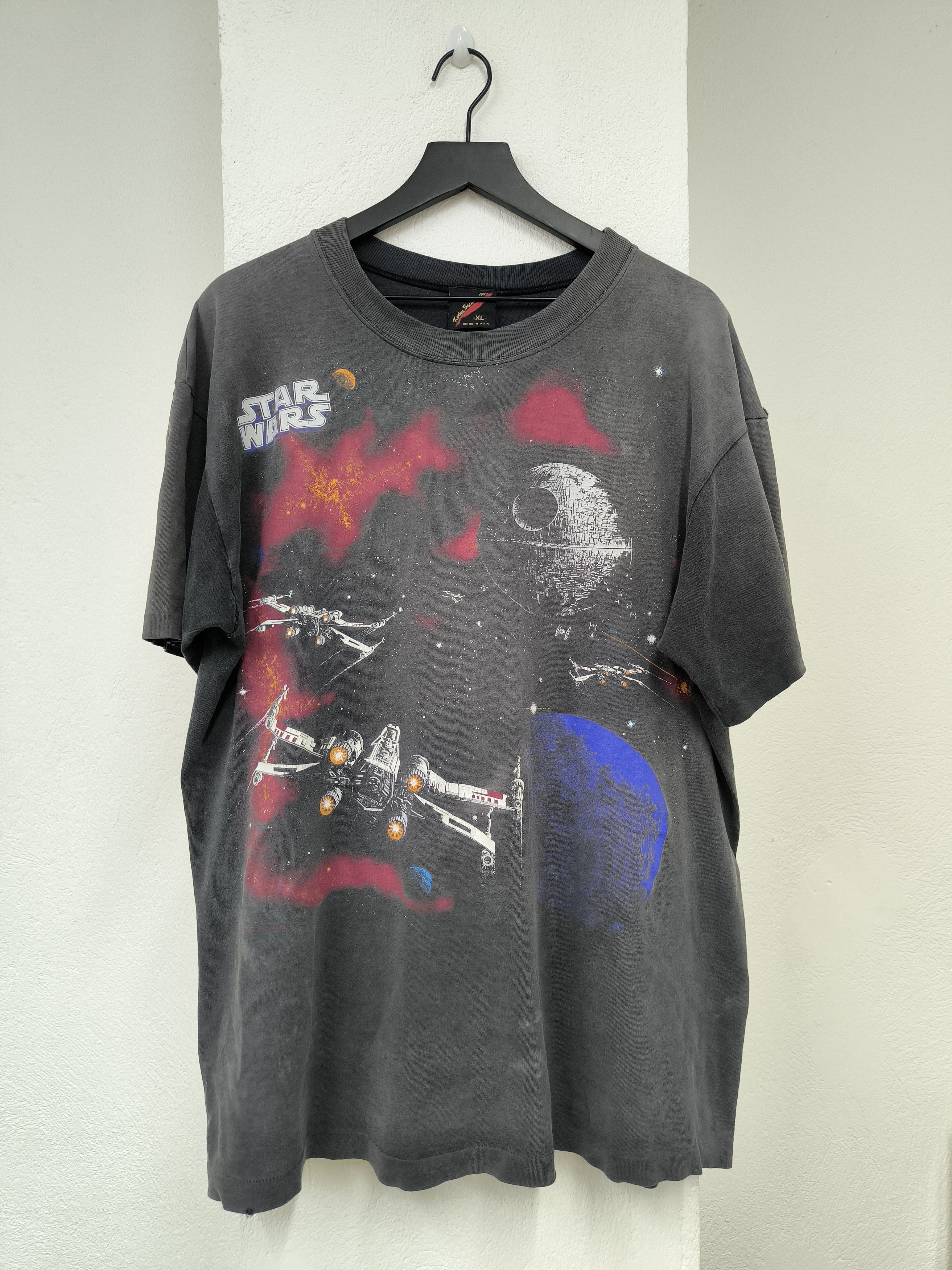 Star Wars Good Fade Vintage 90s Star Wars X-Wing vs Death Star Size US XL / EU 56 / 4 - 1 Thumbnail