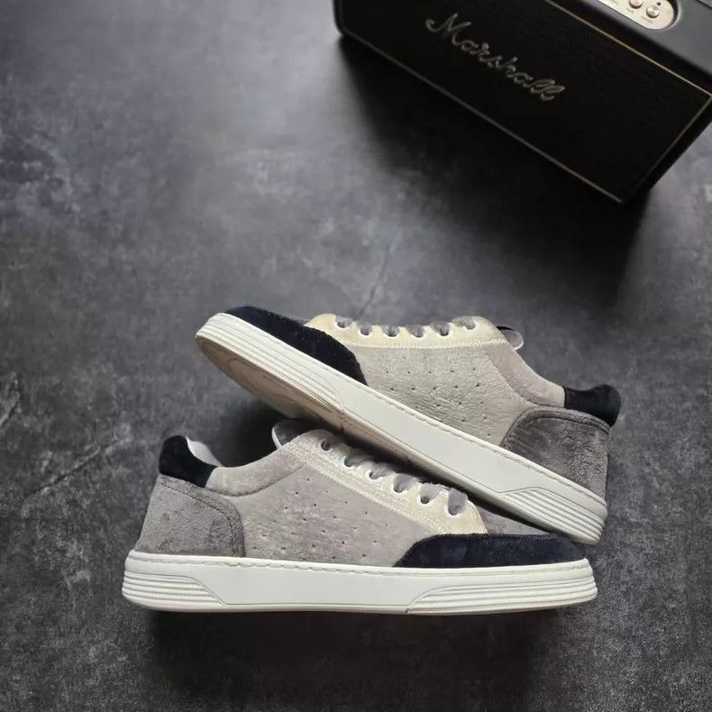 Chanel Chanel Gray Black Velvet Sneakers Size 37 -2505 Size US 7 / IT 37 - 4 Thumbnail